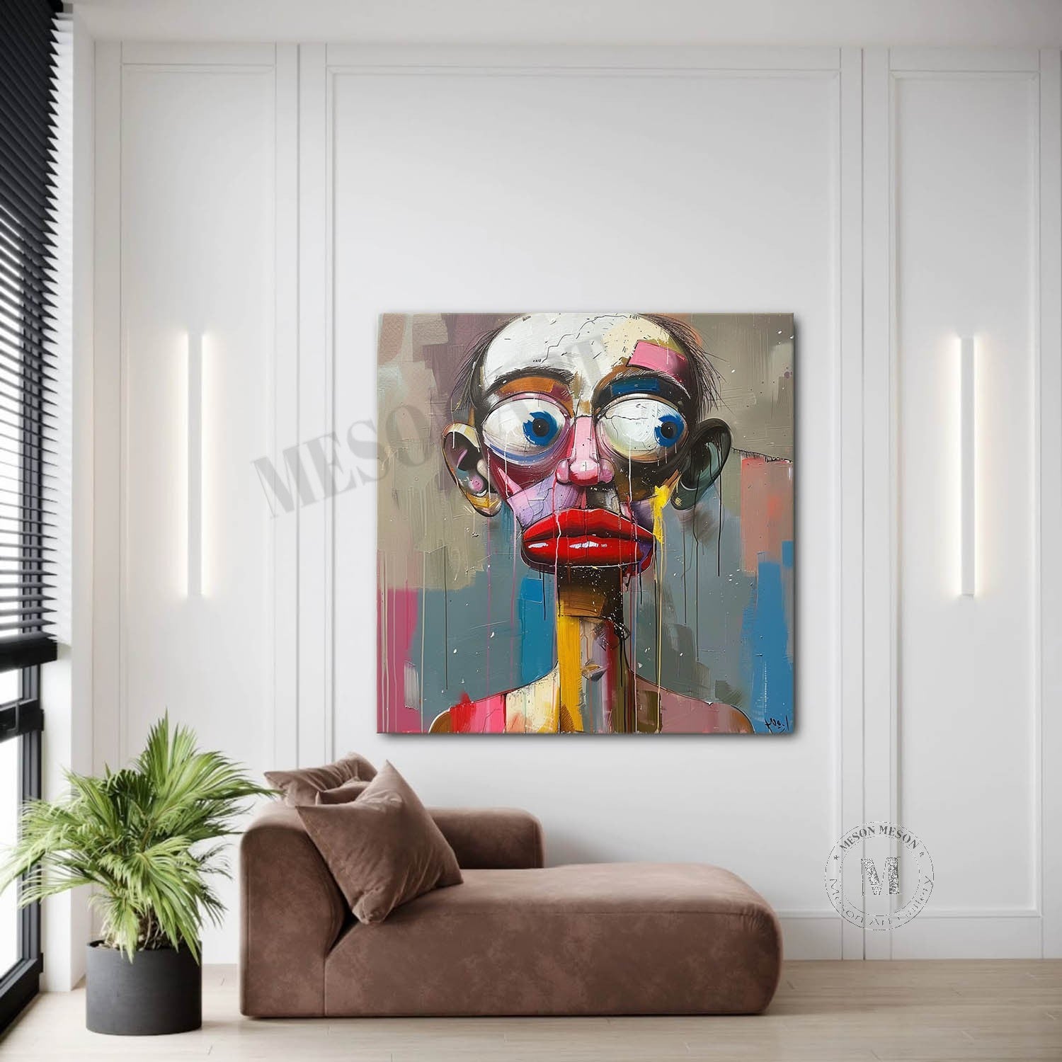 Modern Portrait Pop Canvas Art Pop Portrait Painting Male Portrait Abstract Art for Sale