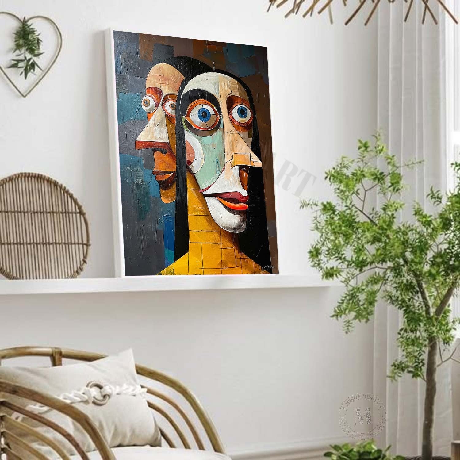 Modern Women Pop Abstract Art for Sale 2 Women Portraits Abstract Canvas Art Girls Portrait Painting