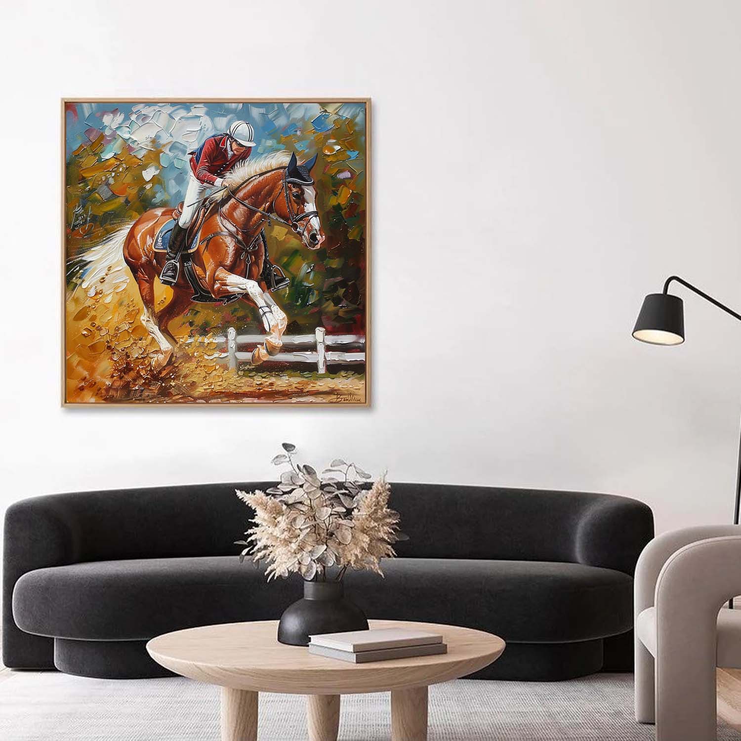 Horse Racing Canvas Wall Art Decor Equestrian Oil Painting Equestrian Wall Paintings For Sale