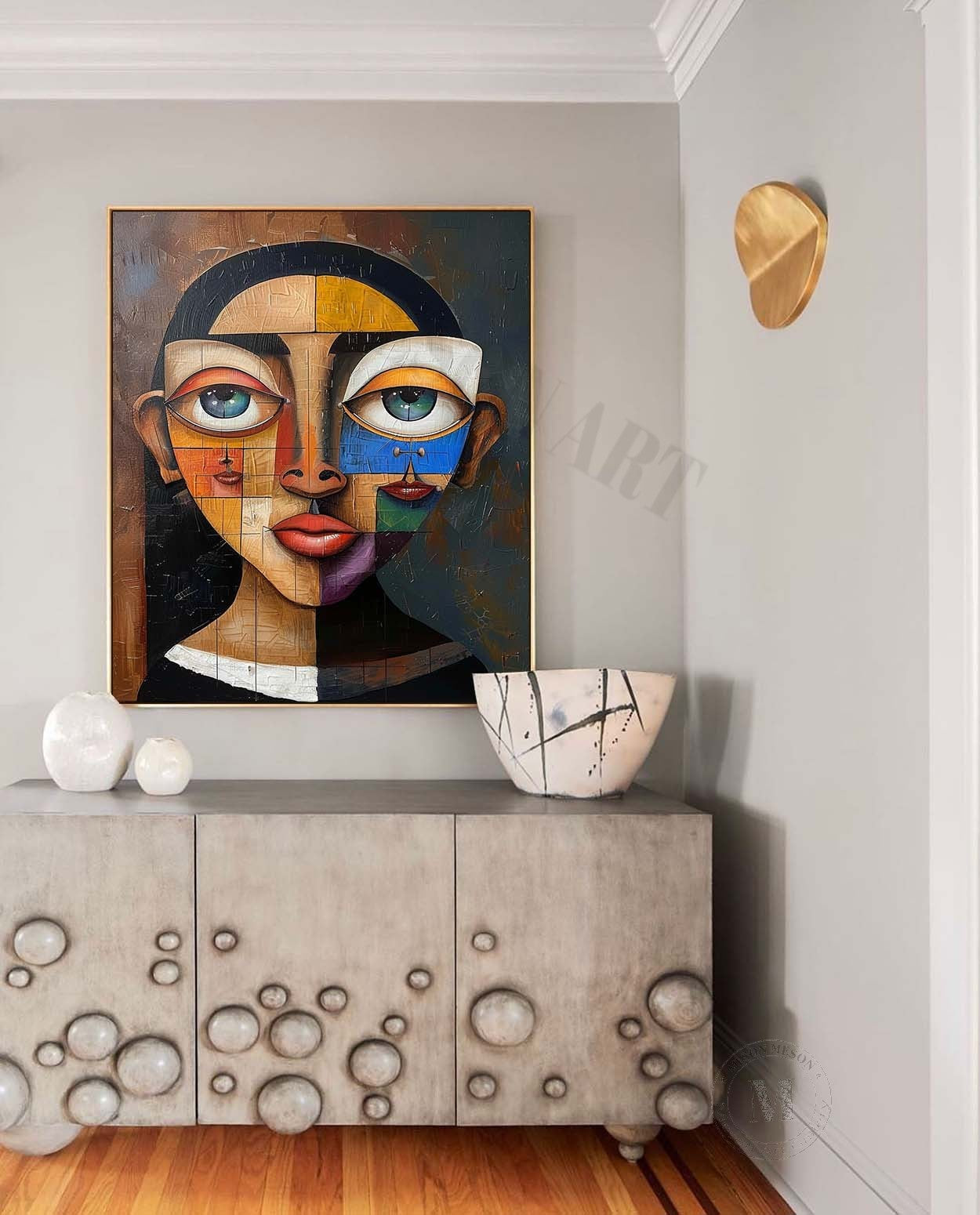 Modern Lady Portrait Abstract Canvas Art Female Portrait Painting Female Pop Abstract Art for Sale