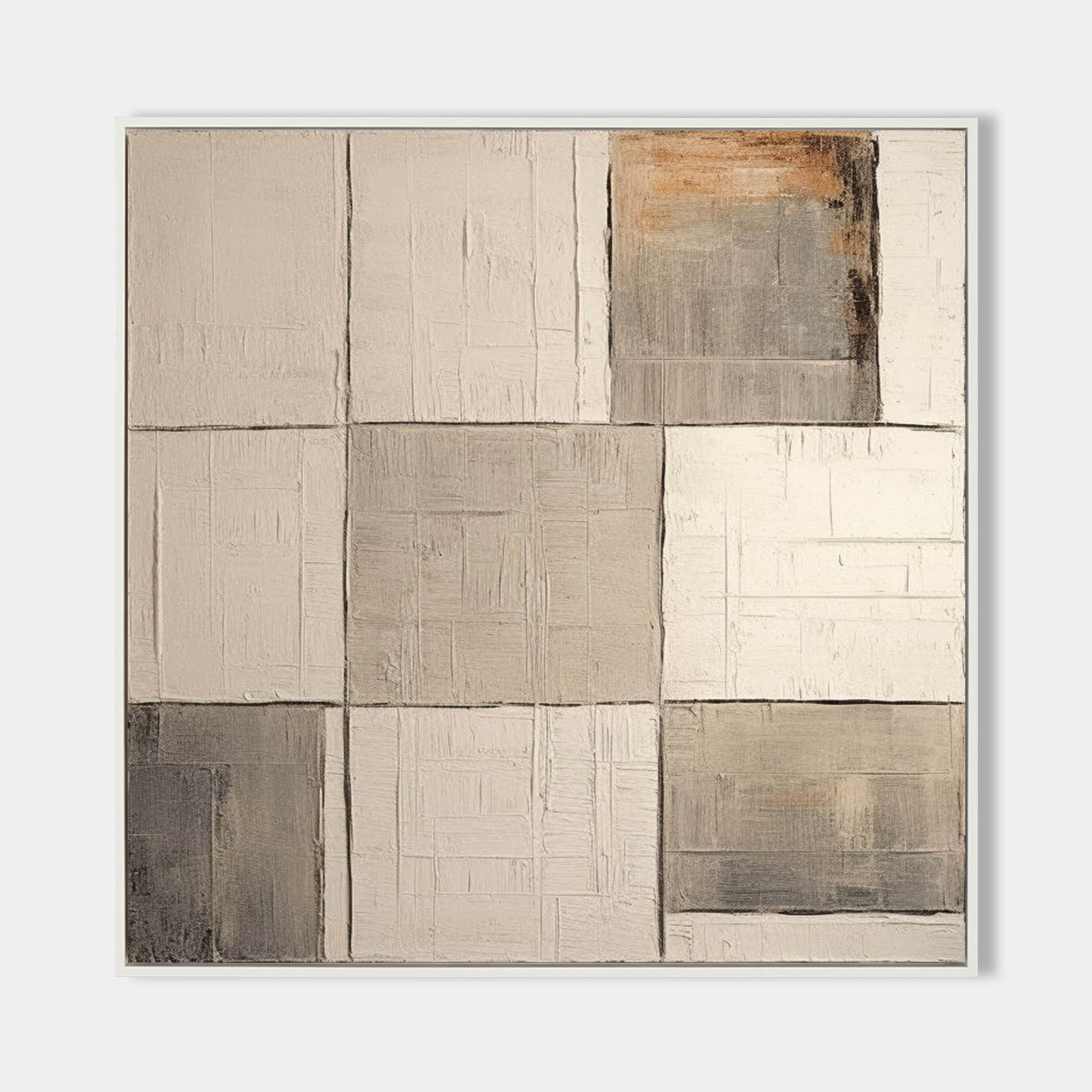 Beige and Brown Minimalist Wall Art Modern Minimalist Wall Art Wabi-Sabi Abstract Canvas Painting