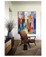 Large Modern City Abstract Oil Painting Modern City Abstract Texture Canvas Art for Sale