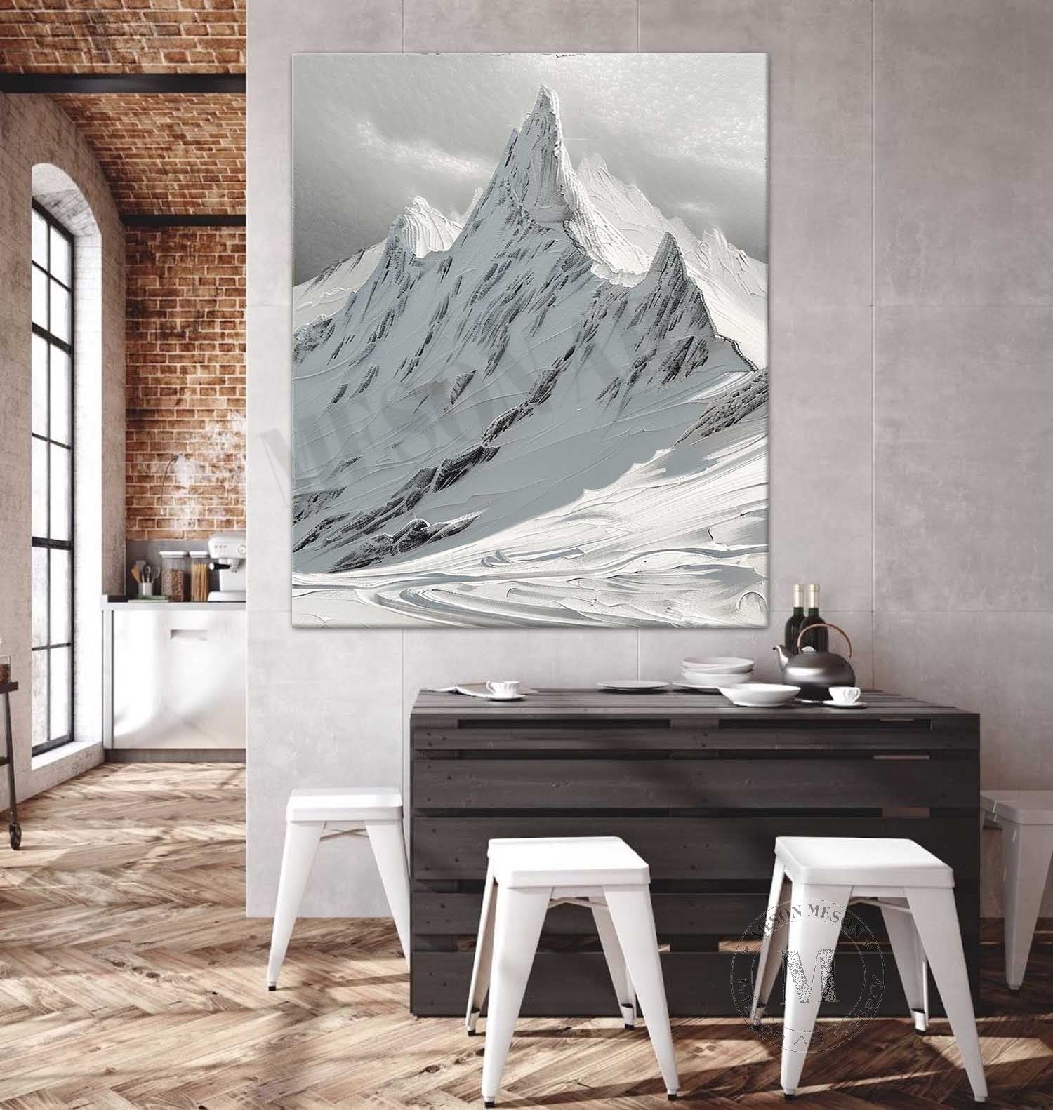 Large White Snow Mountain Landscape Canvas Art for Sale White Snow Mountain Wall Art Decor