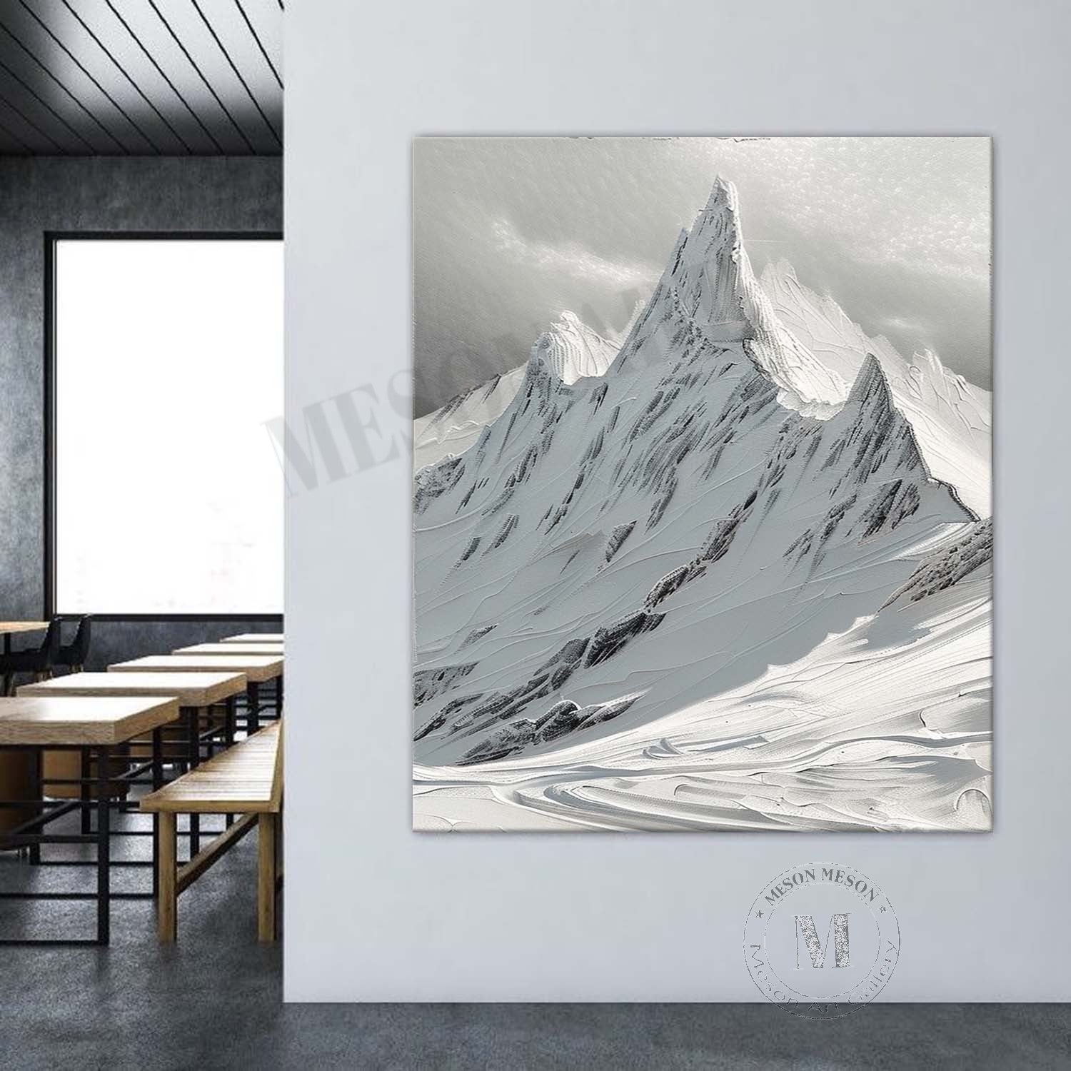 Large White Snow Mountain Landscape Canvas Art for Sale White Snow Mountain Wall Art Decor