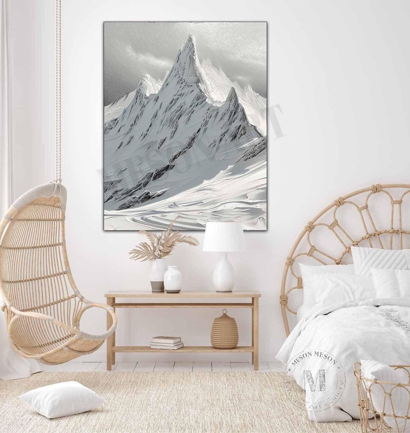 Large White Snow Mountain Landscape Canvas Art for Sale White Snow Mountain Wall Art Decor