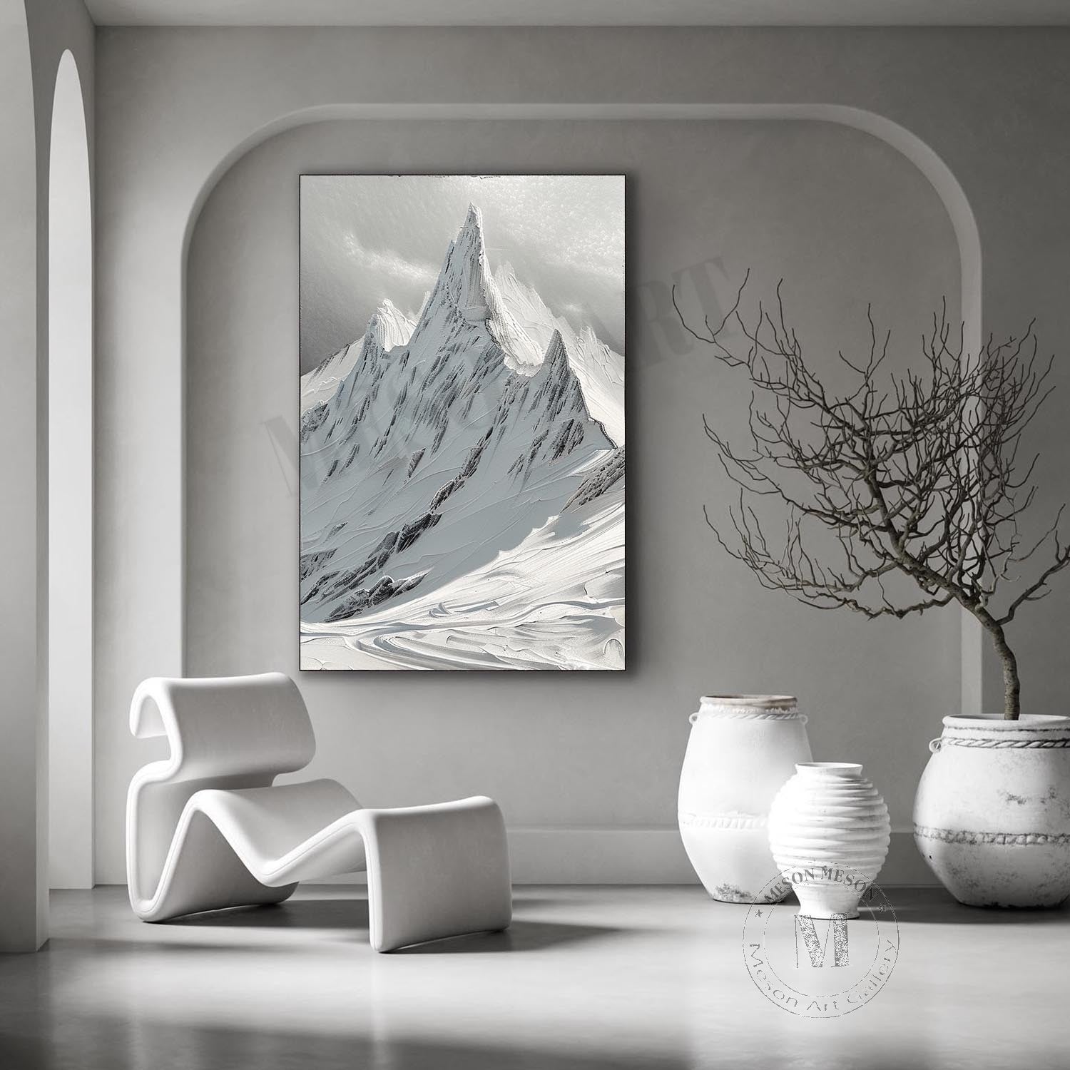 Large White Snow Mountain Landscape Canvas Art for Sale White Snow Mountain Wall Art Decor