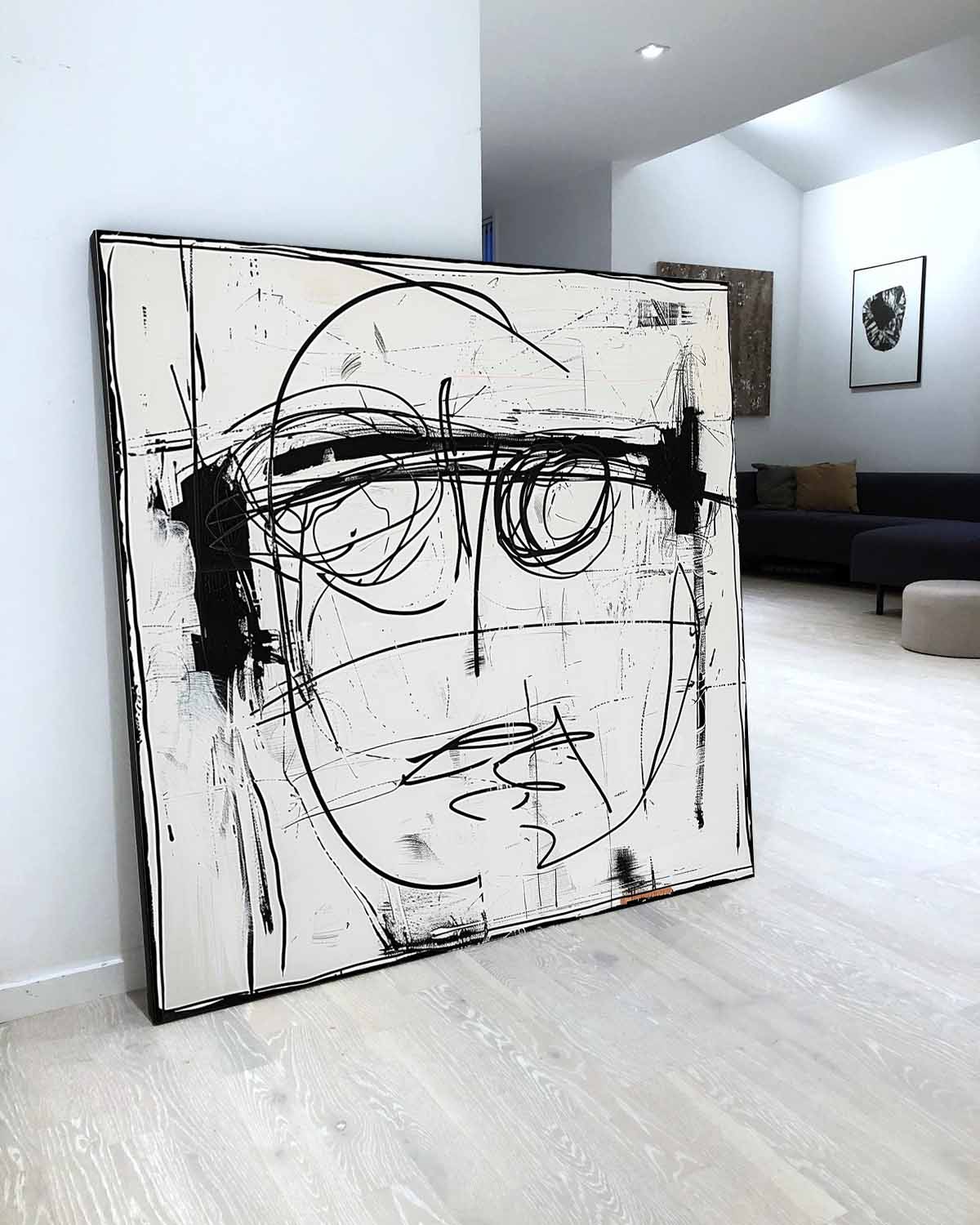 Black Line Cool Abstract Art Graffiti Canvas For Sale Cool Modern Street Graffiti Abstract Wall Art