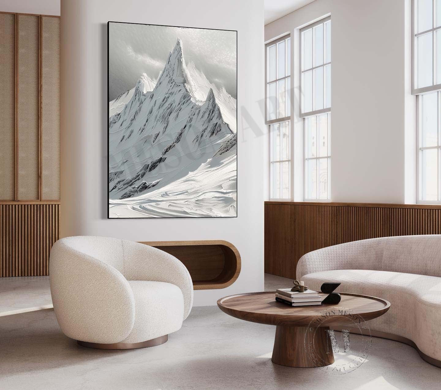 Large White Snow Mountain Landscape Canvas Art for Sale White Snow Mountain Wall Art Decor