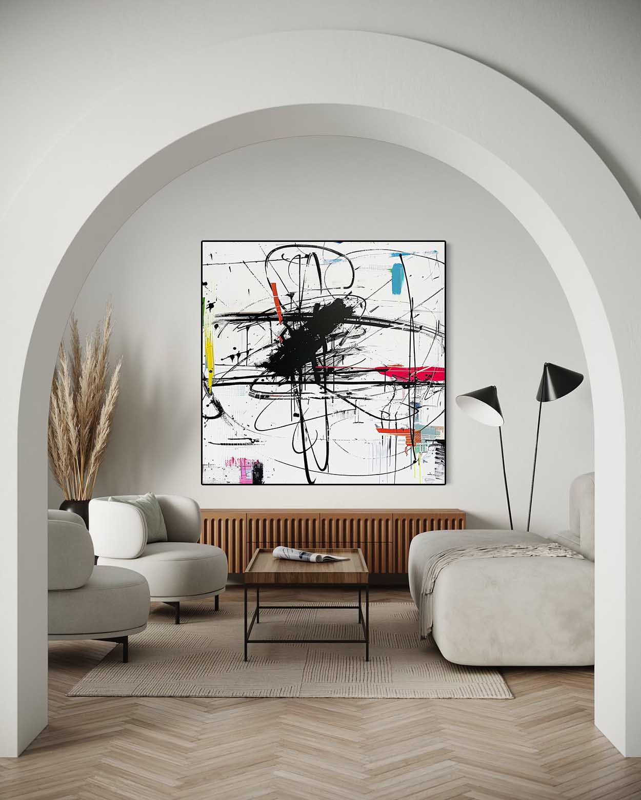 Modern Abstract Expressionist Art Canvas for Sale Modern Street Graffiti Abstract Wall Art