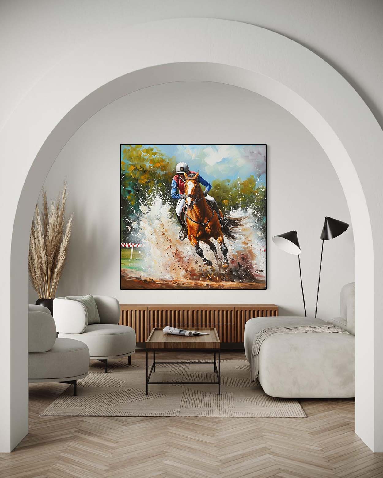 Horse Racing Oil Painting Horse Racing Canvas Wall Art Decor Equestrian Wall Paintings For Sale