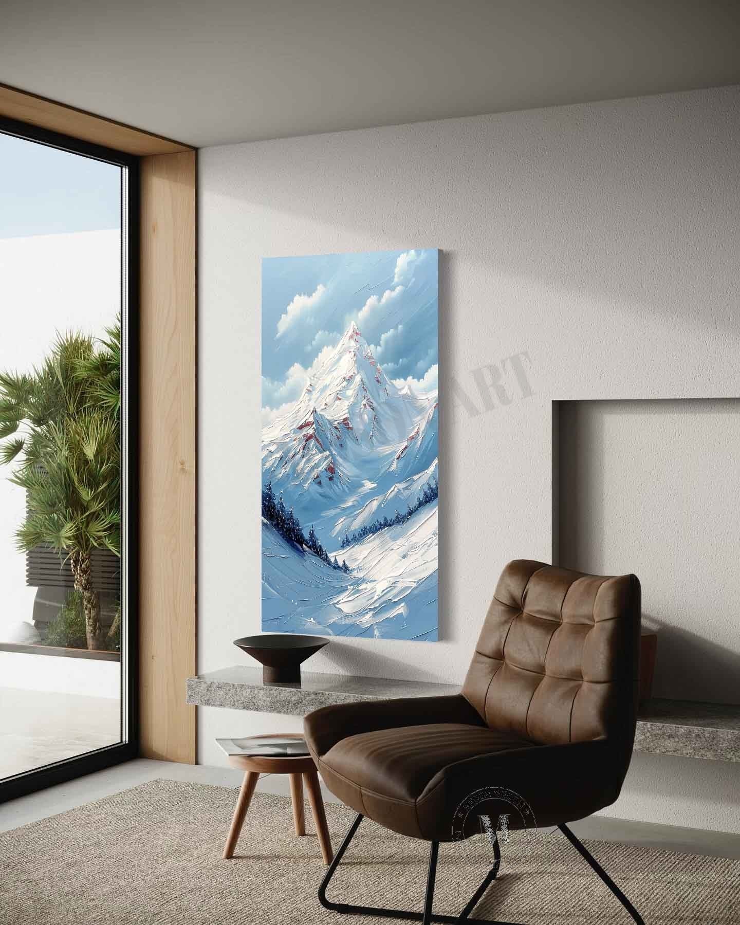 Blue Snow Mountain Landscape Art for Sale Blue and Snow Mountain Canvas Wall Art Decor