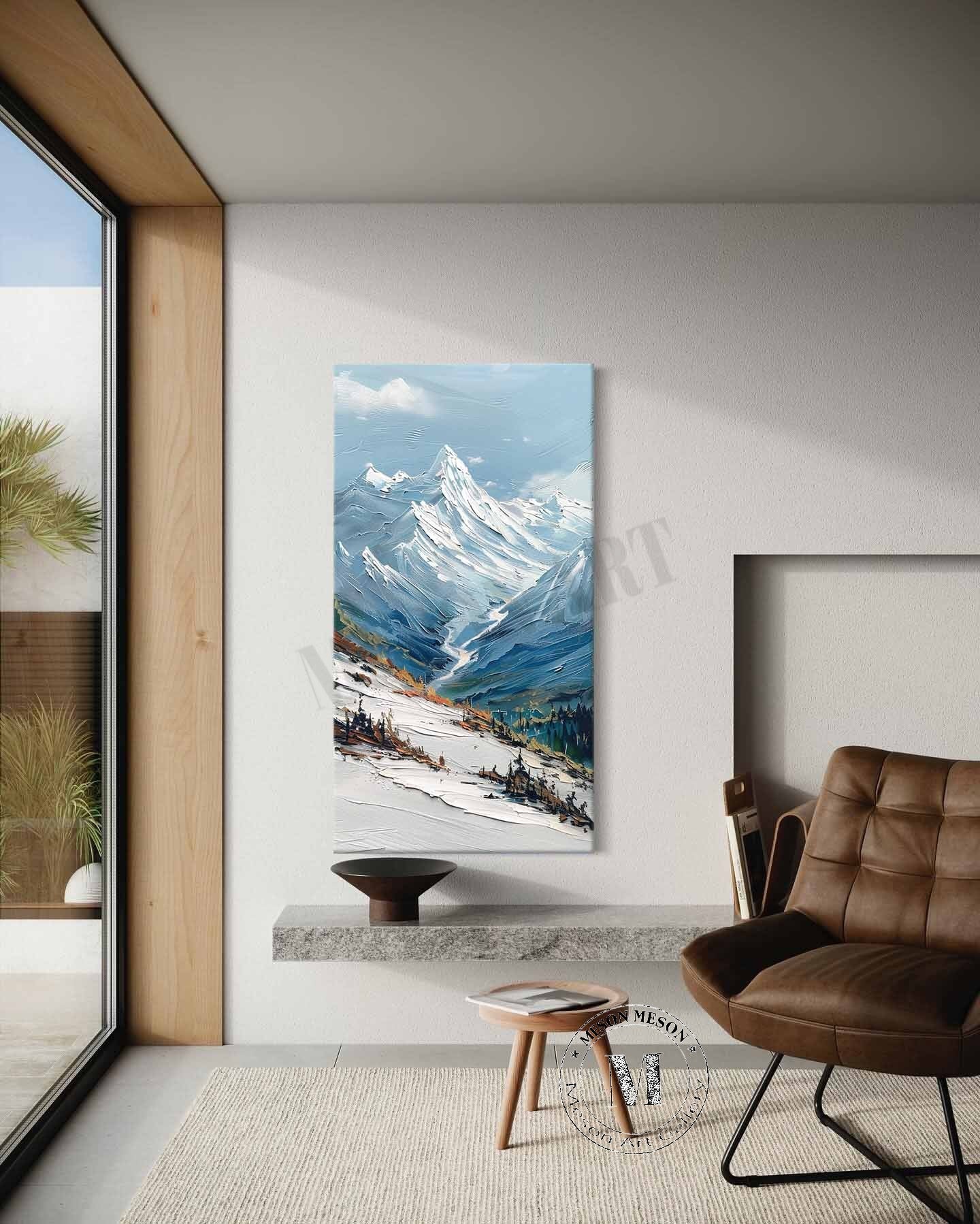 Large Snow Mountain Landscape Canvas Art Snow Mountain Landscape Canvas Wall Art Decor