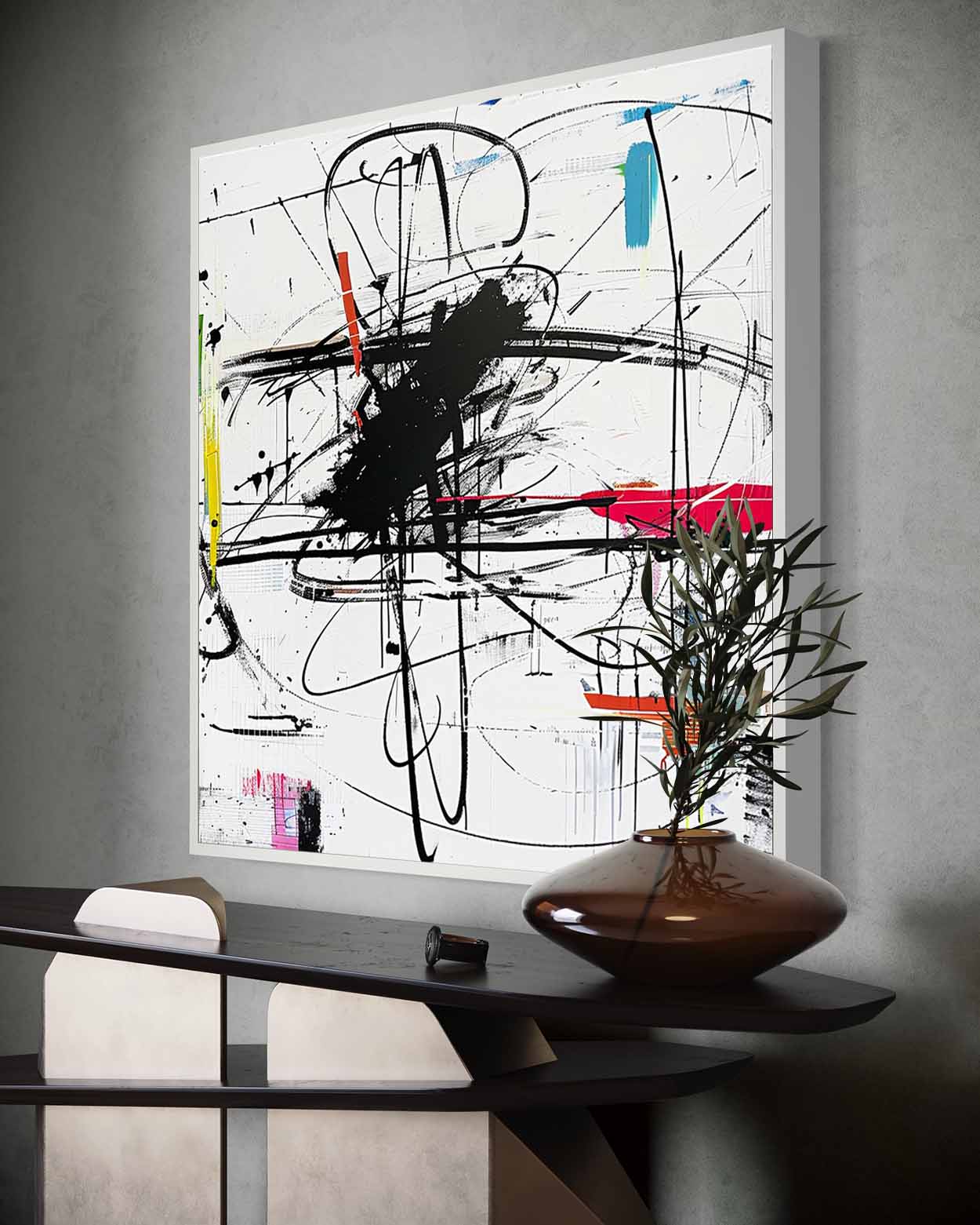 Modern Abstract Expressionist Art Canvas for Sale Modern Street Graffiti Abstract Wall Art