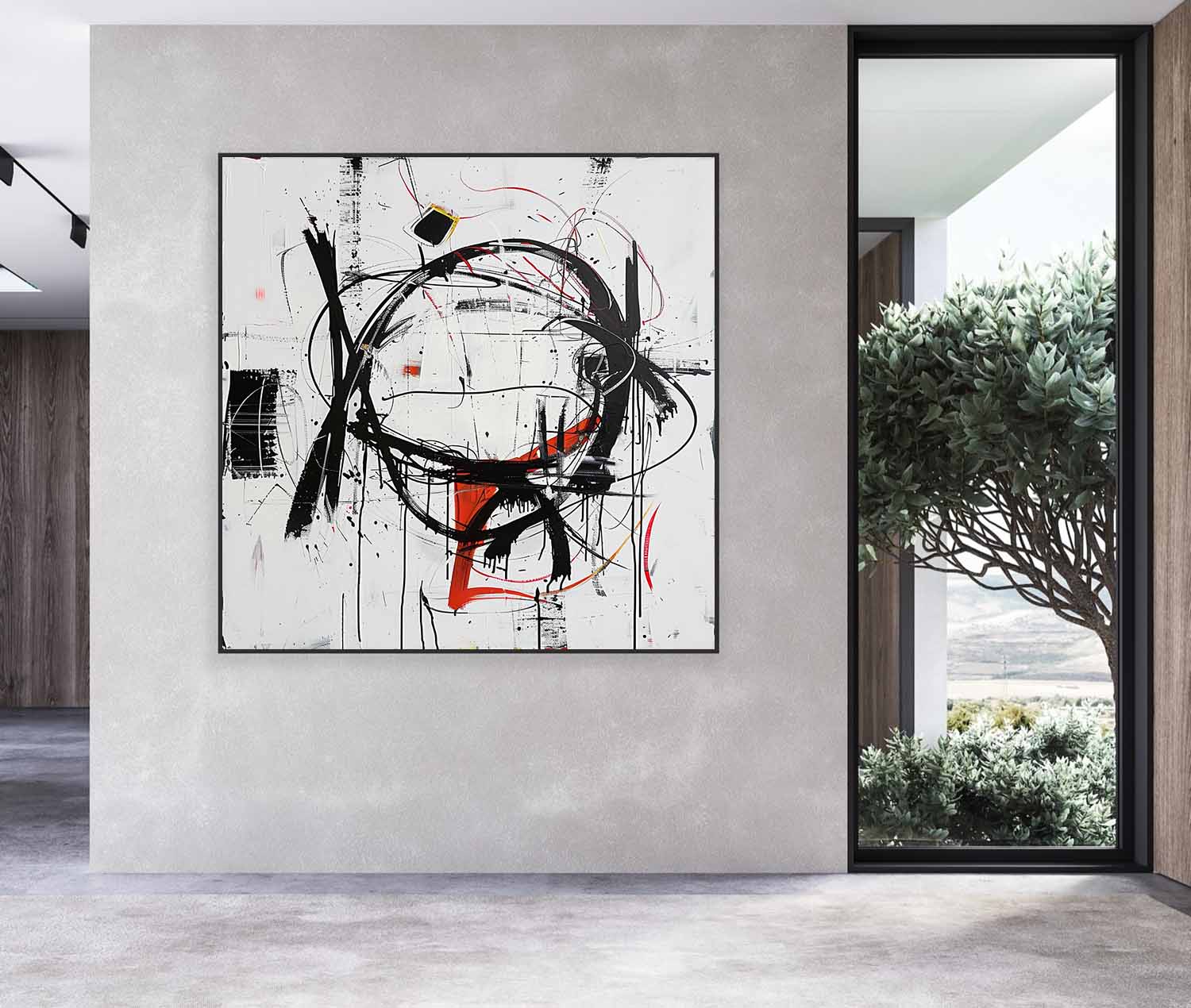 Black Line Abstract Art Graffiti Canvas for Sale Modern Street Graffiti Abstract Wall Art