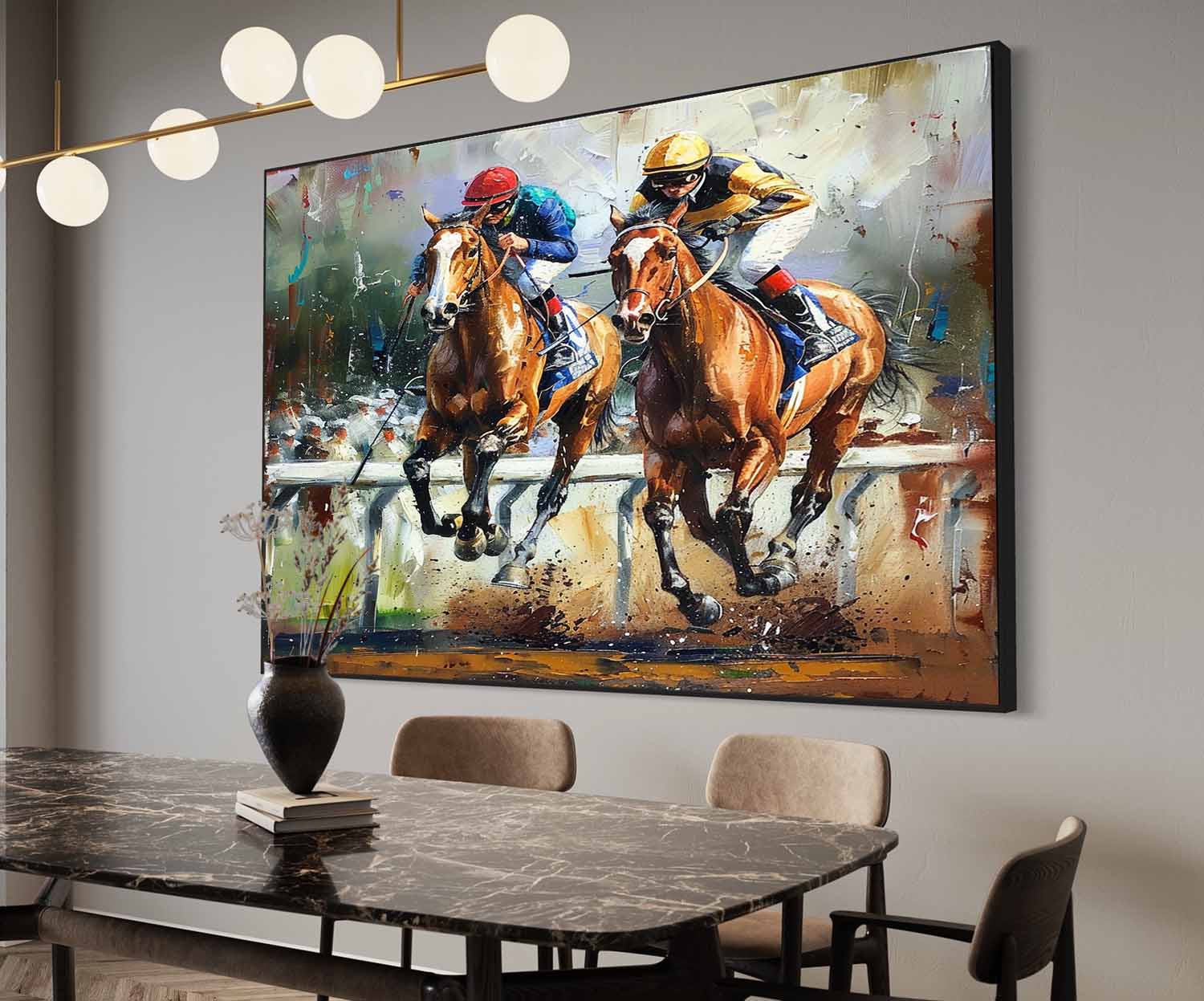 Horse Racing Canvas Wall Painting Decoration Horse Racing Canvas Art Horse Racing Wall Painting