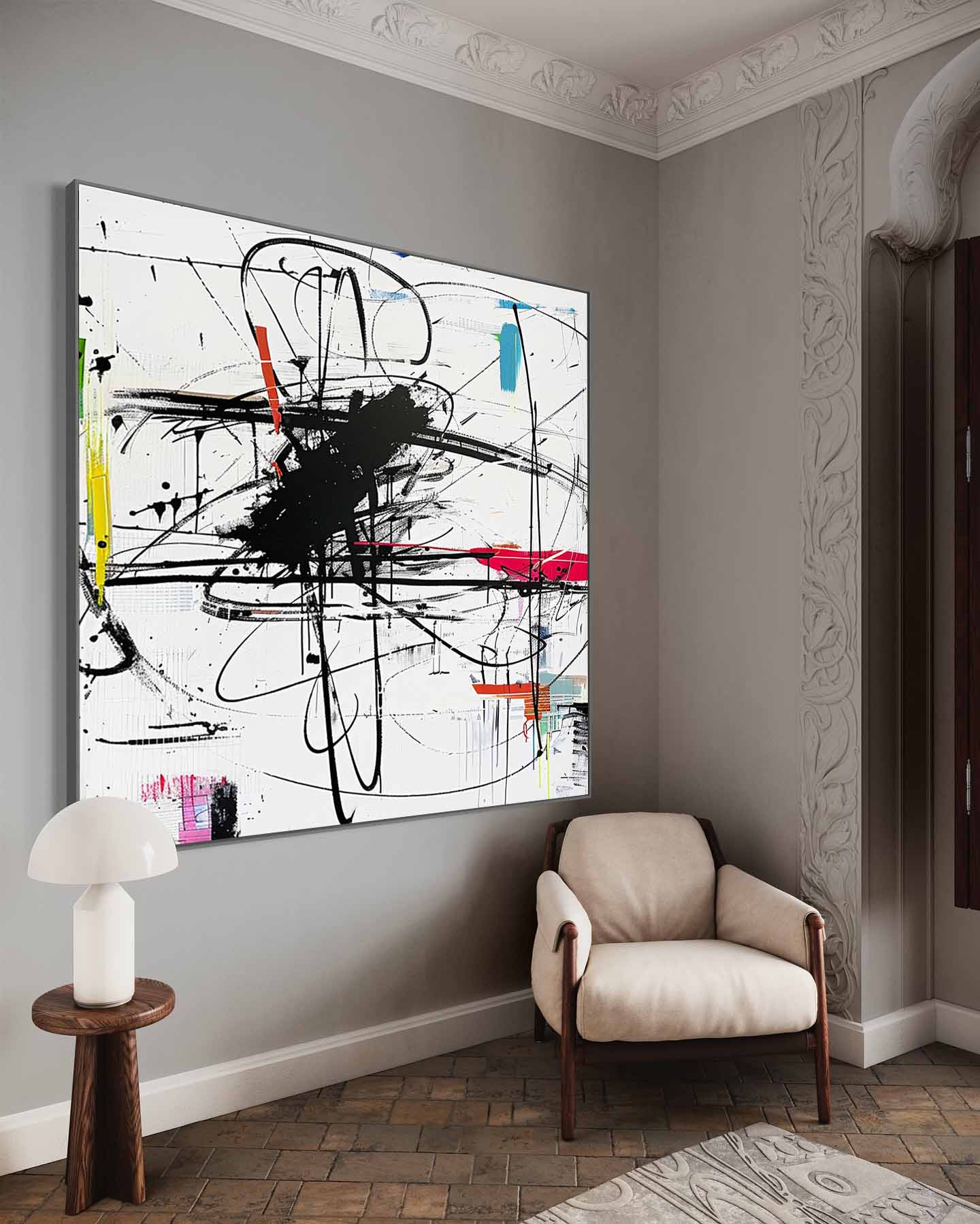 Modern Abstract Expressionist Art Canvas for Sale Modern Street Graffiti Abstract Wall Art