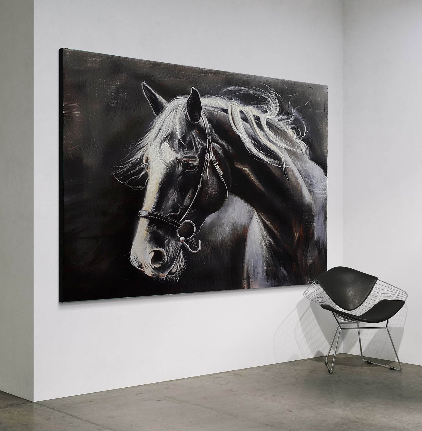 Black Horse Canvas Art for Sale Black Horse Canvas Wall Art Decoration Black Horse Wall Hanging Picture