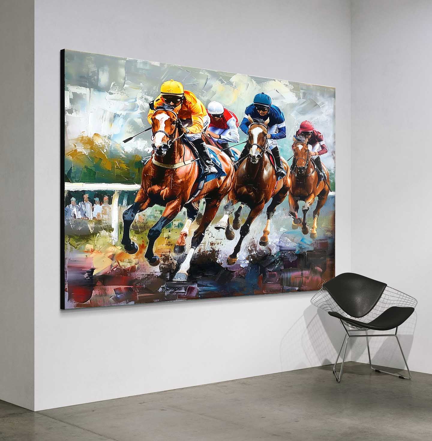 Horse Racing Canvas Art for Sale Horse Racing Canvas Wall Painting Decoration Horse Racing Wall Art