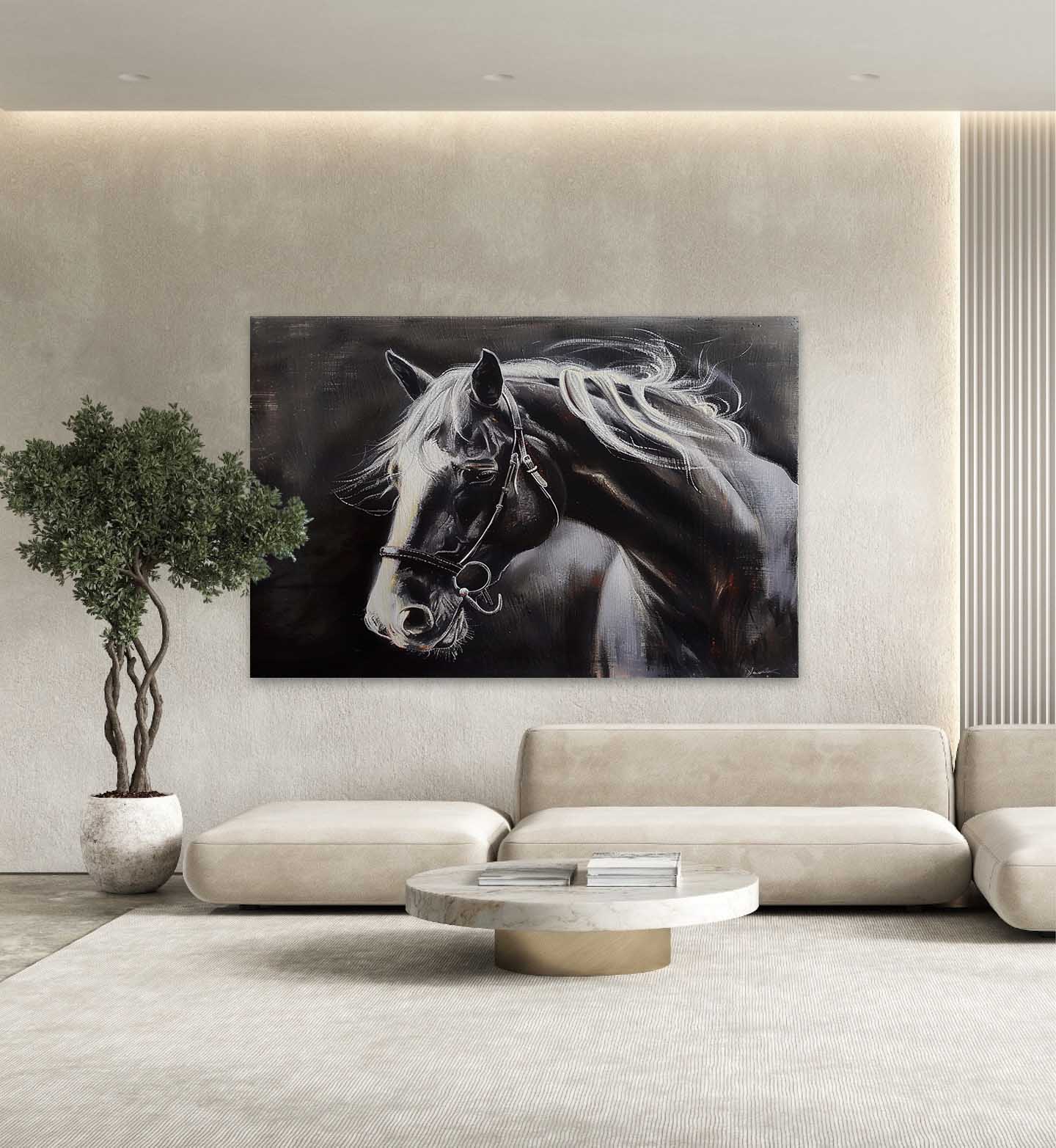 Black Horse Canvas Art for Sale Black Horse Canvas Wall Art Decoration Black Horse Wall Hanging Picture