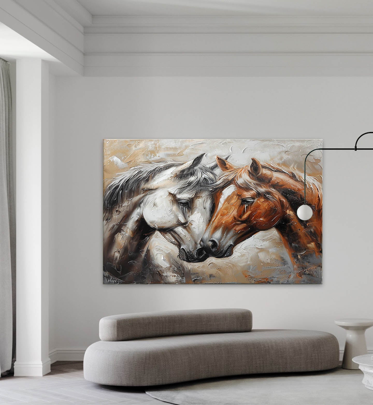 Couple Horse Canvas Wall Painting Decoration Horse Canvas Oil Painting Horse Wall Hanging Picture