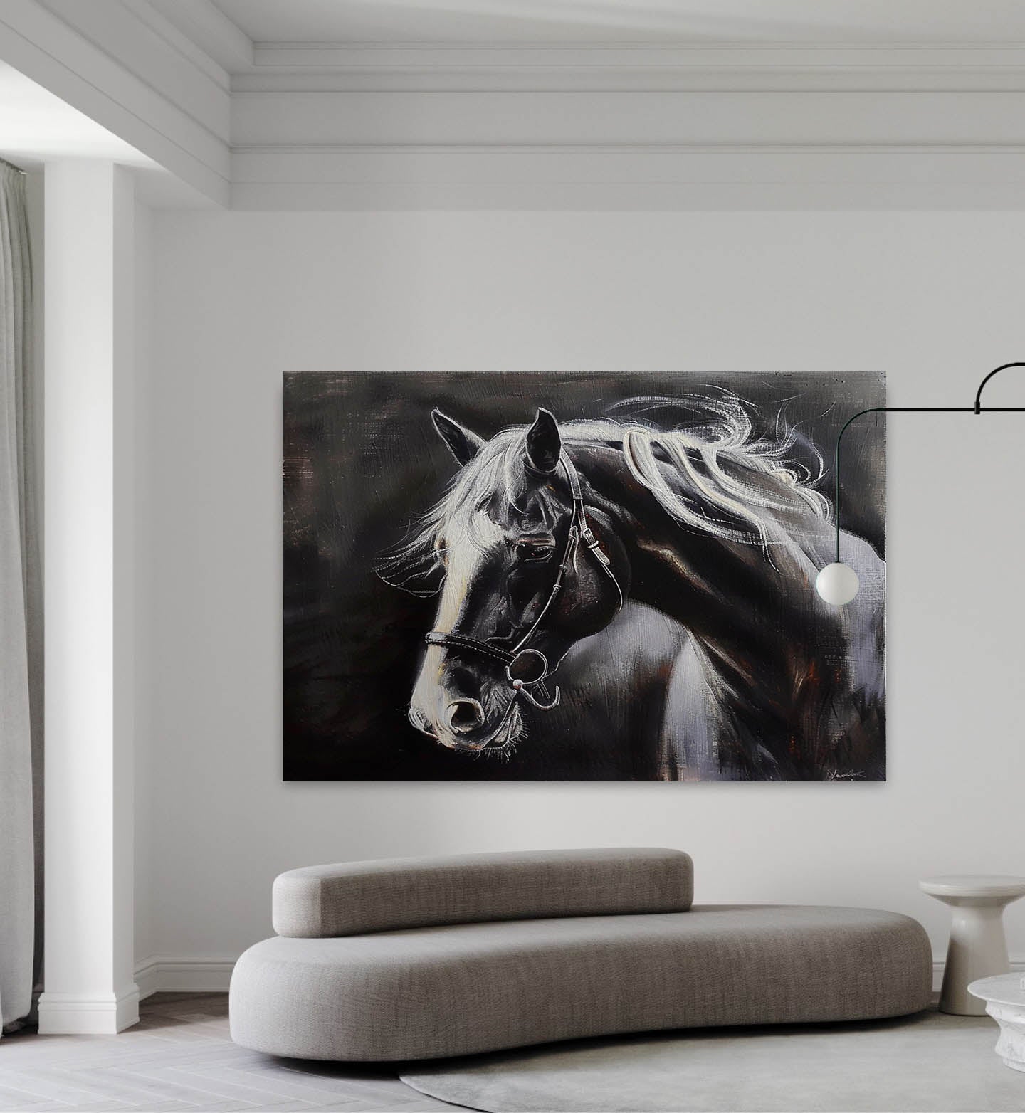 Black Horse Canvas Art for Sale Black Horse Canvas Wall Art Decoration Black Horse Wall Hanging Picture