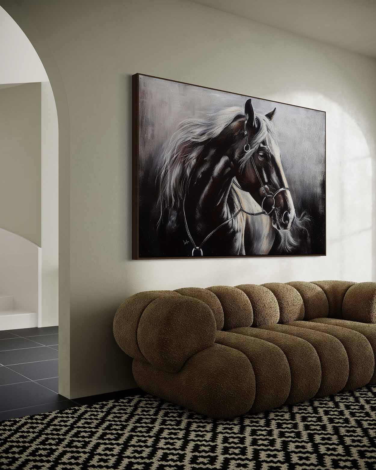 Black Horse Canvas Wall Art Decor Black Horse Canvas Art for Sale Black Horse Wall Hanging Painting