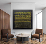 Black and Gold Abstract Art for Sale Black and Gold Abstract Textured Painting Black and Gold Minimalist Canvas Wall Hanging Painting