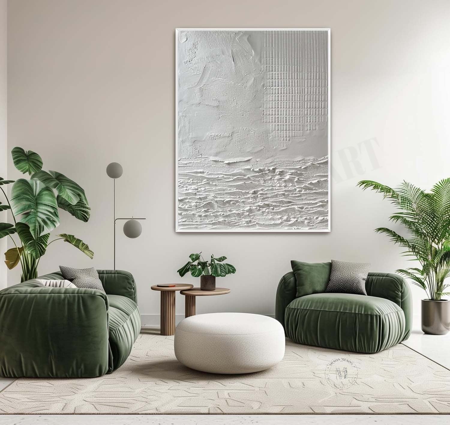 3D White Plaster Abstract Art Canvas for Sale White Plaster Texture Wall Painting