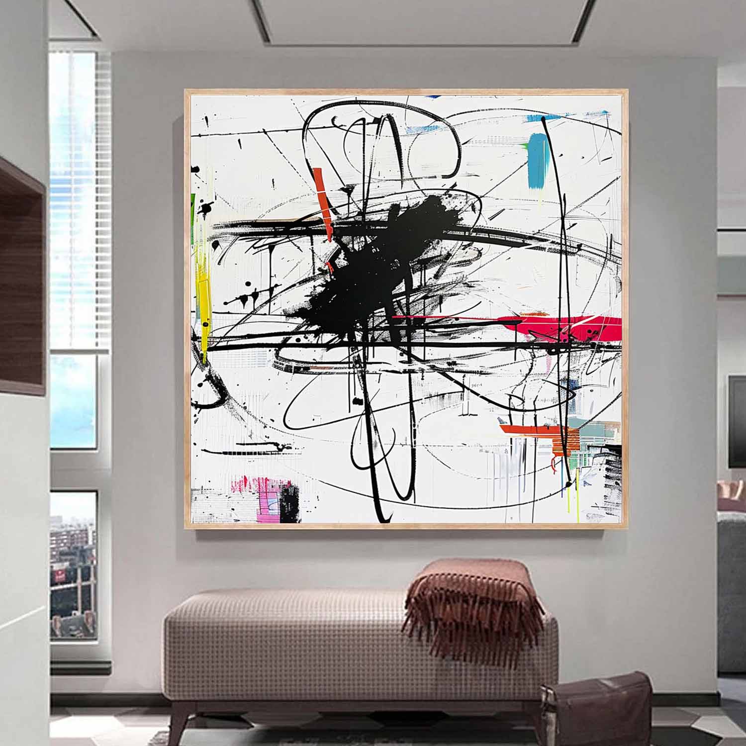 Modern Abstract Expressionist Art Canvas for Sale Modern Street Graffiti Abstract Wall Art