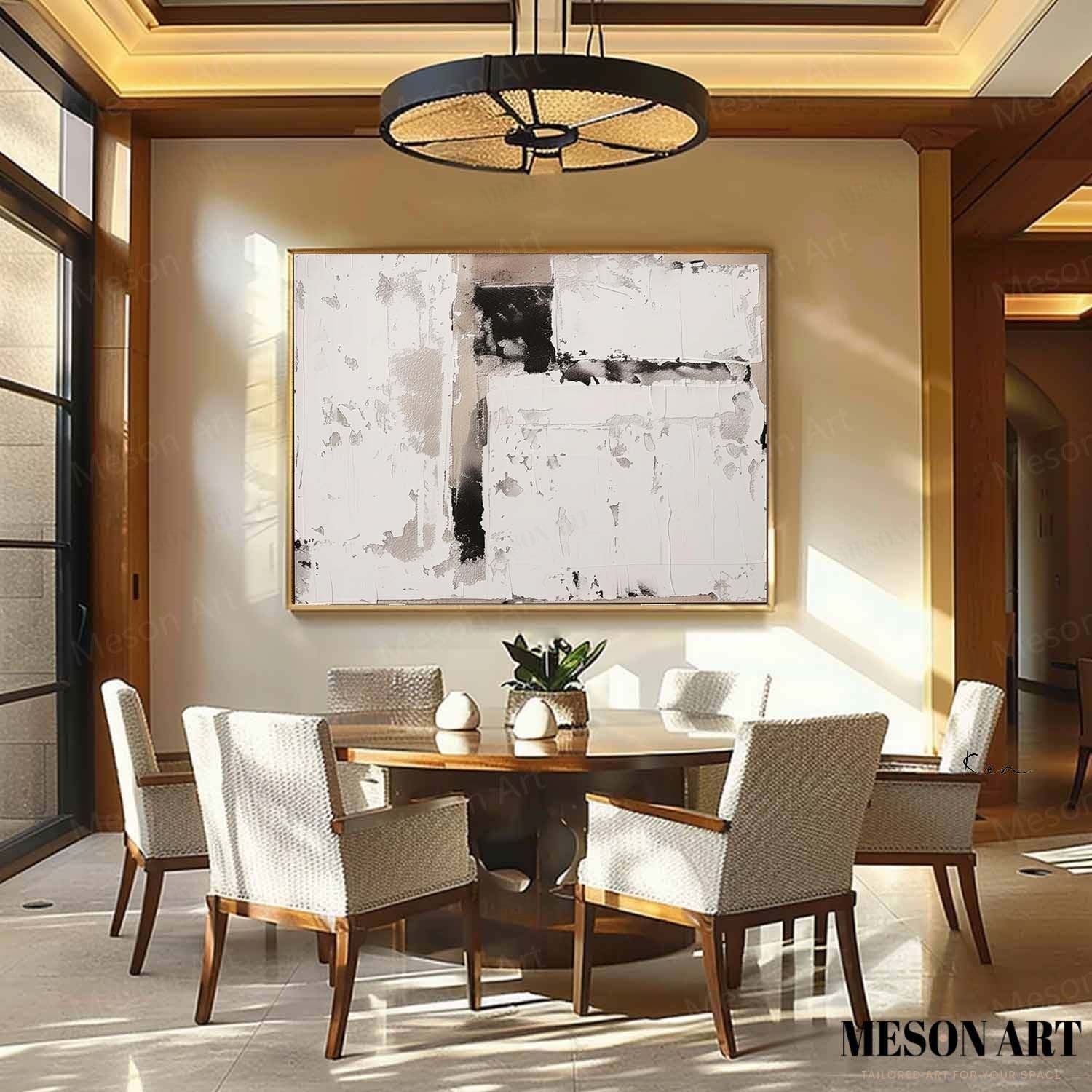 Large Gray and White Abstract Art for Sale Gray and White Abstract Oil Painting on Canvas Wabi-Sabi Wall Art