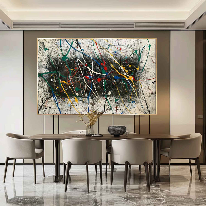 Large Pollock Abstract Expressionist Art Pollock Paintings for Sale Colorful Abstract Canvas Wall Art