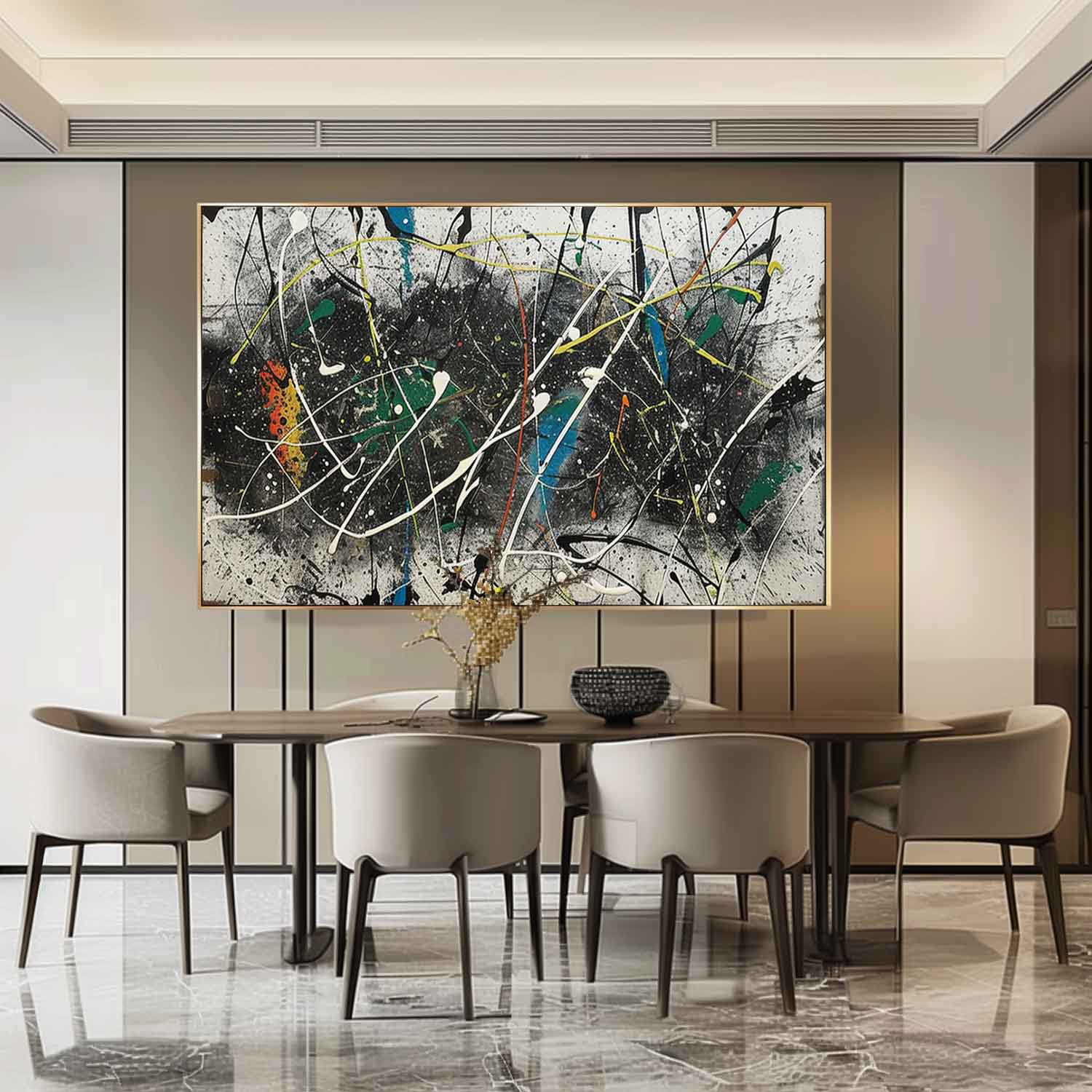 Large Pollock Abstract Canvas Art for Sale Colorful Modern Abstract Wall Paintings