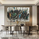 Large Pollock Abstract Canvas Art for Sale Colorful Modern Abstract Wall Paintings