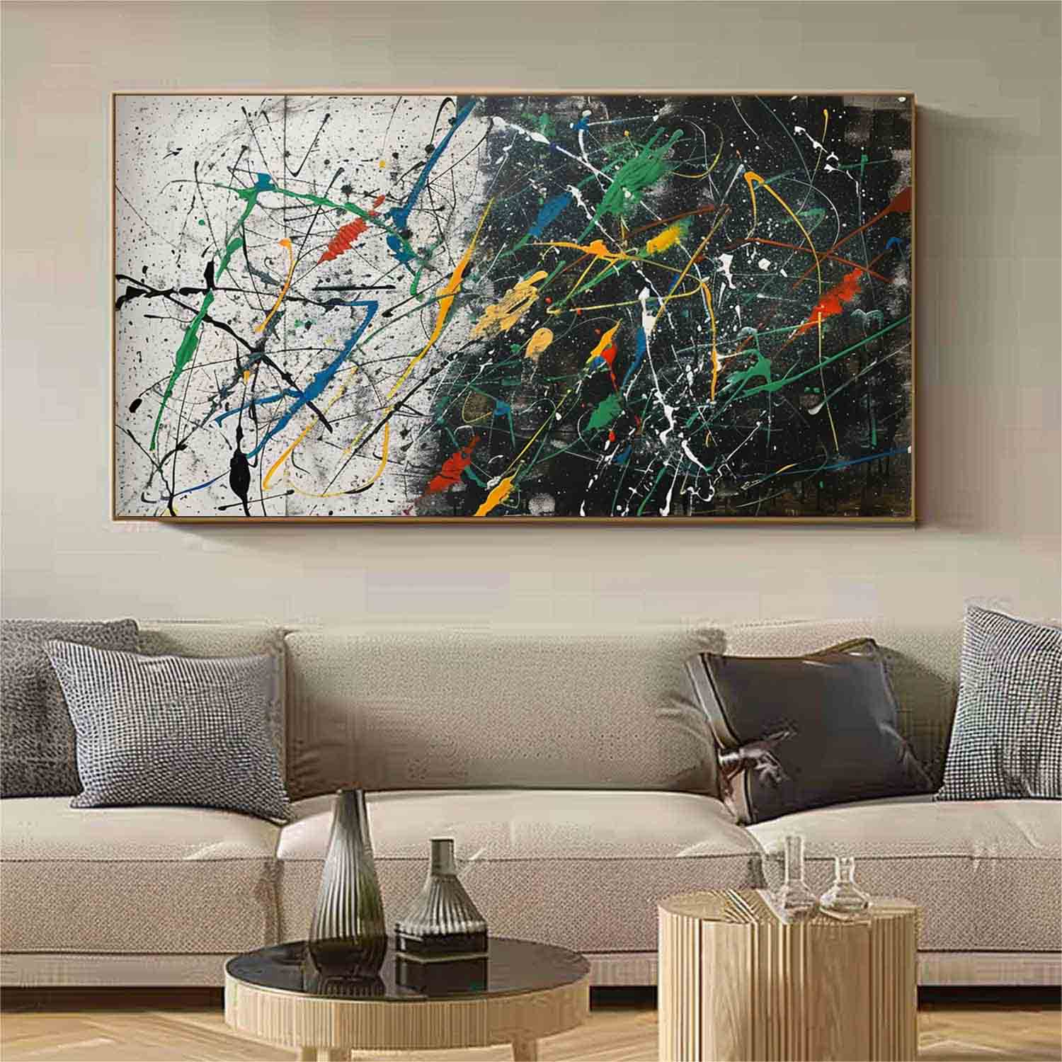 Large Pollock Abstract Canvas Art for Sale Pollock Modern Abstract Oil Paintings