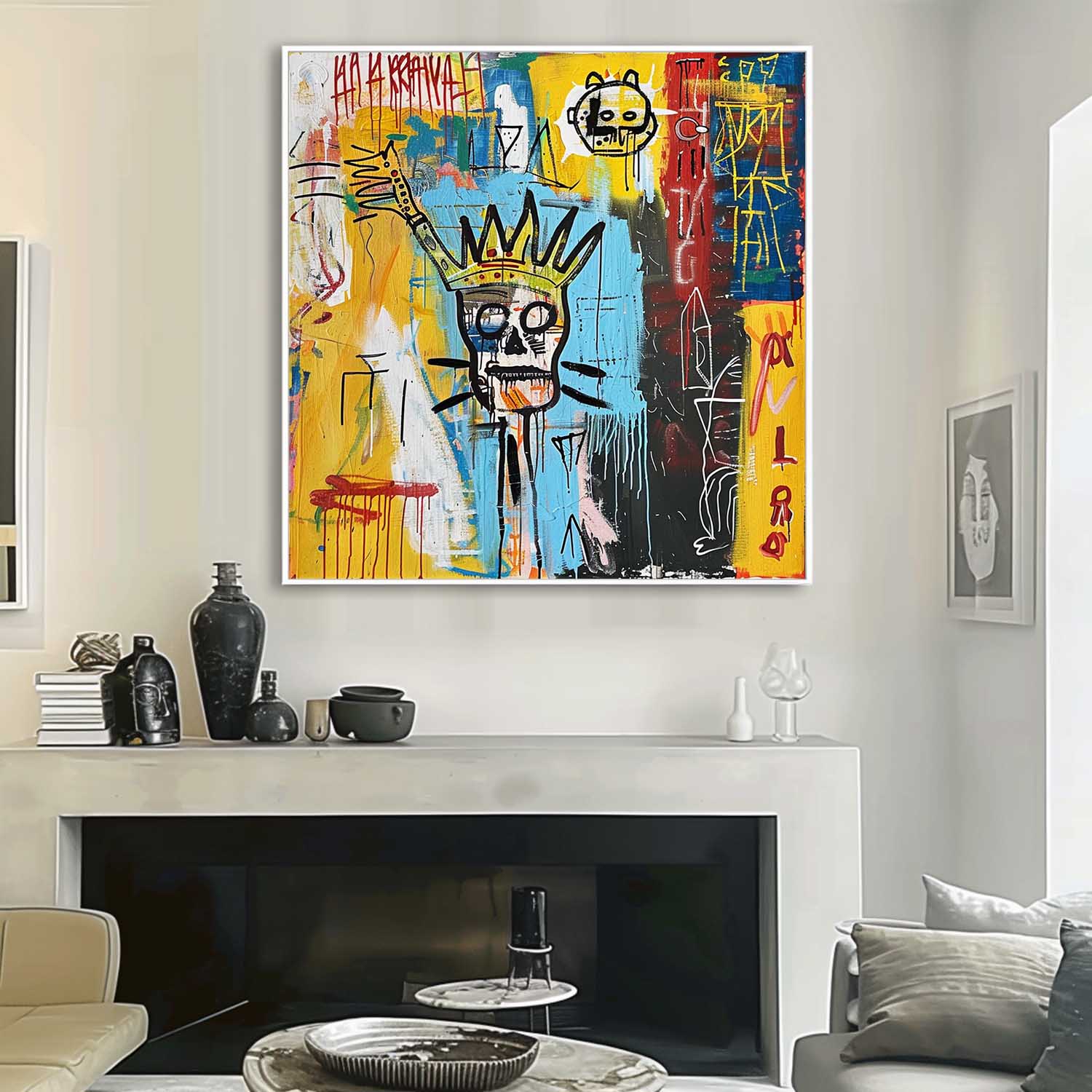 Basquiat Artist Basquiat Abstract Art for Sale Cool Skull Graffiti Canvas Wall Art Graffiti Street Art Abstract