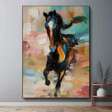 Large Running Horse Oil Painting For Sale Horse Texture Painting Palette Horse Canvas Wall Art Decor