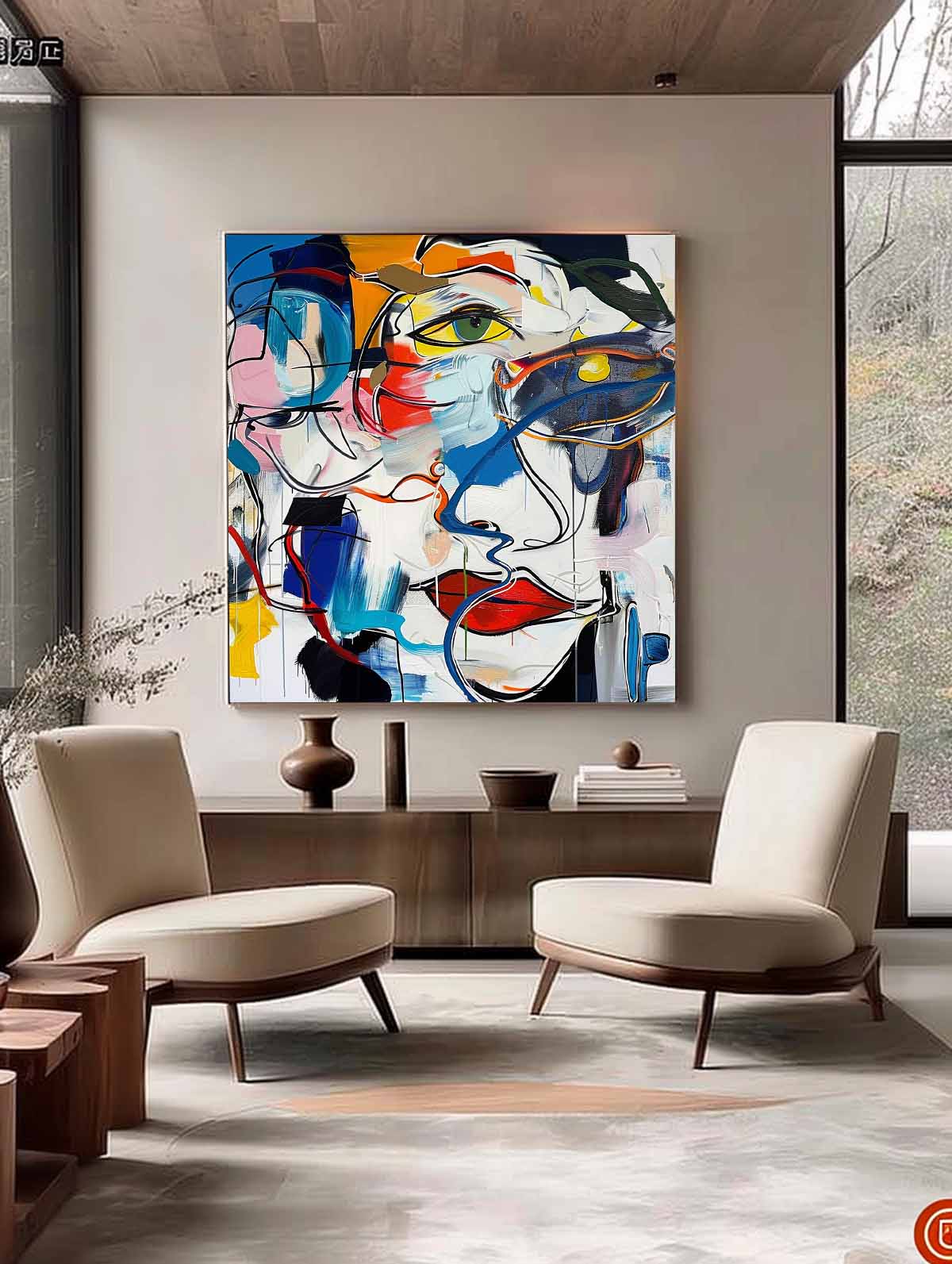 Colorful Abstract Portrait Pop Art for Sale Portrait Graffiti Street Canvas Wall Art Modern Pop Art Artist