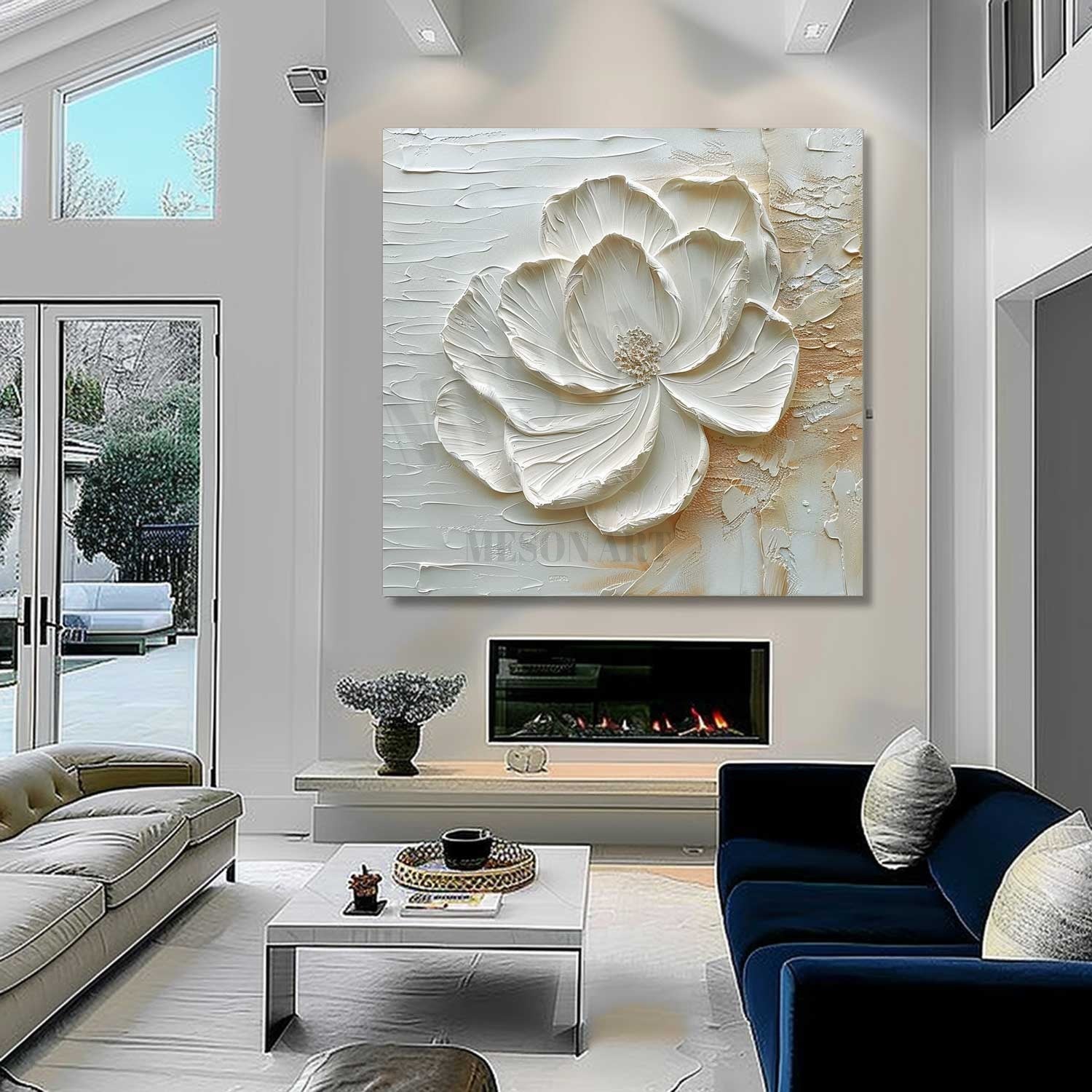 Lotus Flower Painting for Sale Lotus Flower Plaster Texture Art Lotus Flower Canvas Wall Art Decor