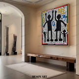 Keith Haring Style Art for Sale Abstract Canvas Wall Art Decor for a Family Special Home Gifts