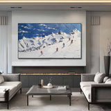 3D Snow Mountain Skier Texture Painting Snow Mountain Skier Texture Canvas Wall Art Decoration Hanging Painting