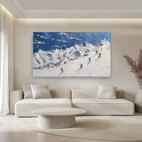 3D Snow Mountain Skier Texture Painting Snow Mountain Skier Texture Canvas Wall Art Decoration Hanging Painting