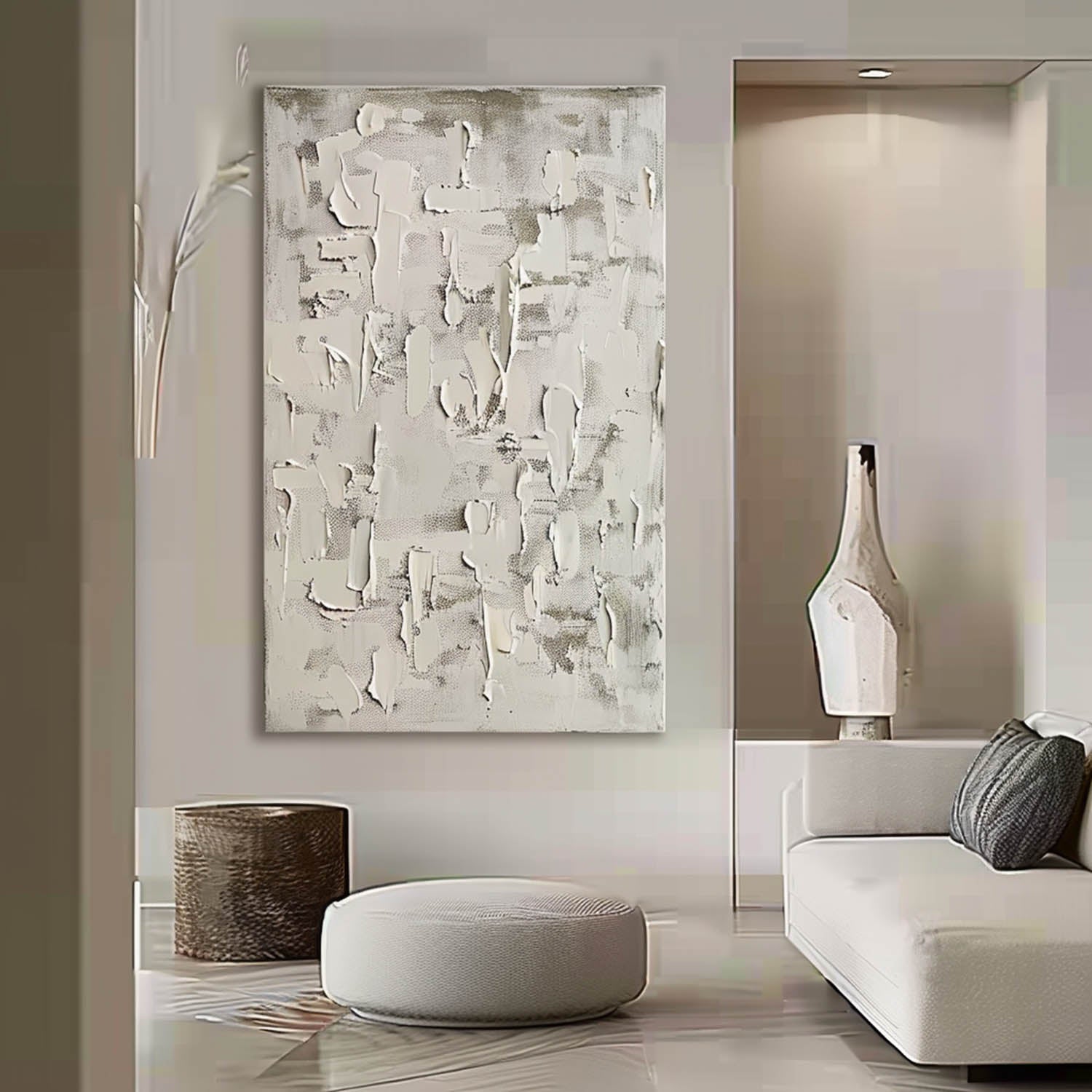 Large Grey Abstract Art for Sale Grey Abstract Oil Painting Grey Abstract Canvas Wall Art Wabi Sabi Interior Design