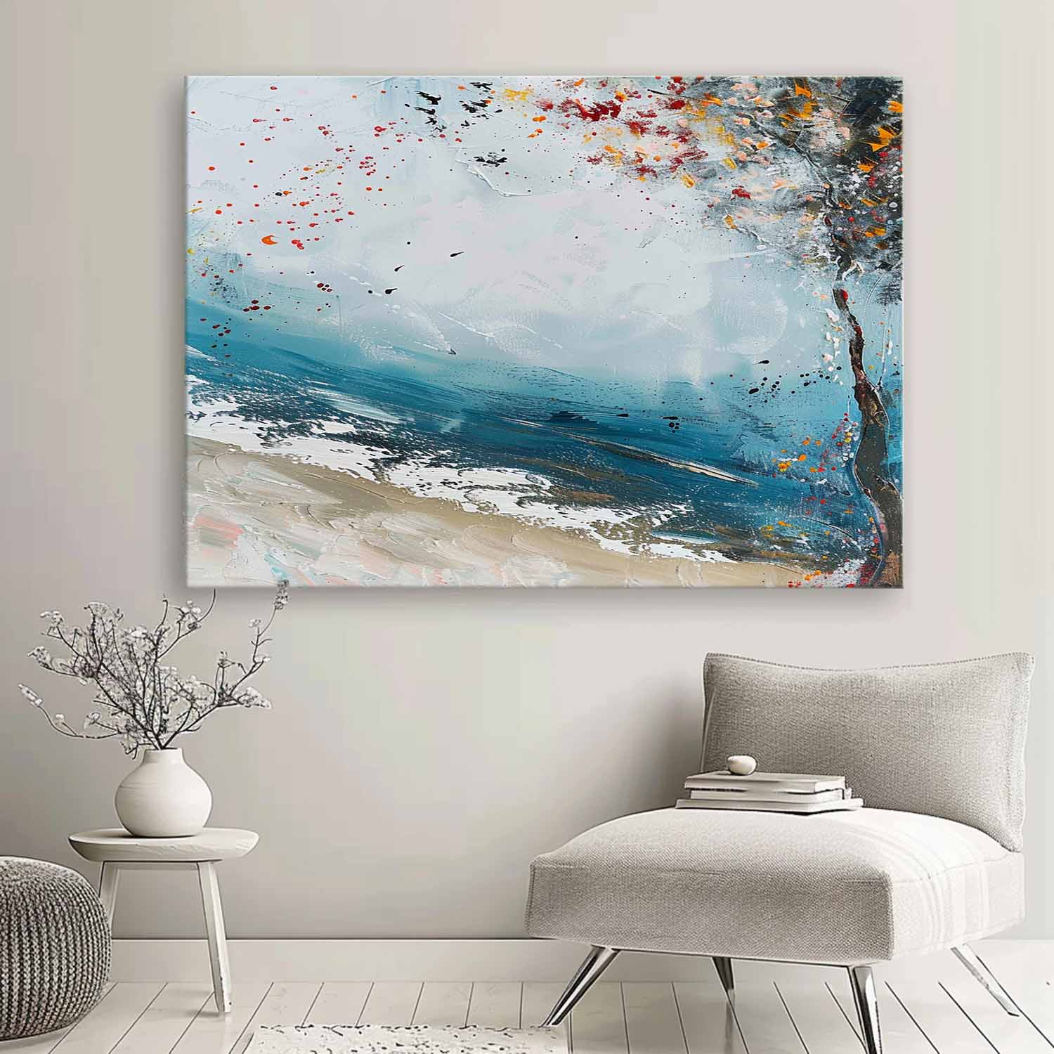 Light Blue Abstract Art for Sale Large Light Blue Abstract Landscape Canvas Wall Art Abstract Landscape Oil Painting