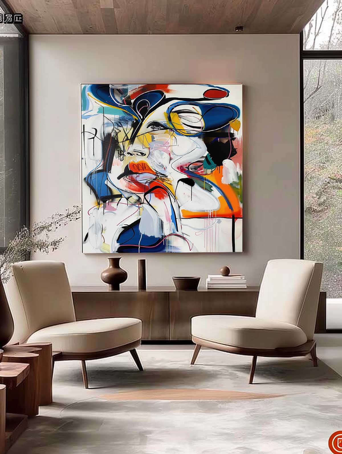 Colorful Abstract Pop Art for Sale Cool Graffiti Street Canvas Wall Art American Modern Graffiti Artist