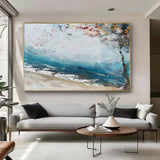 Light Blue Abstract Art for Sale Large Light Blue Abstract Landscape Canvas Wall Art Abstract Landscape Oil Painting