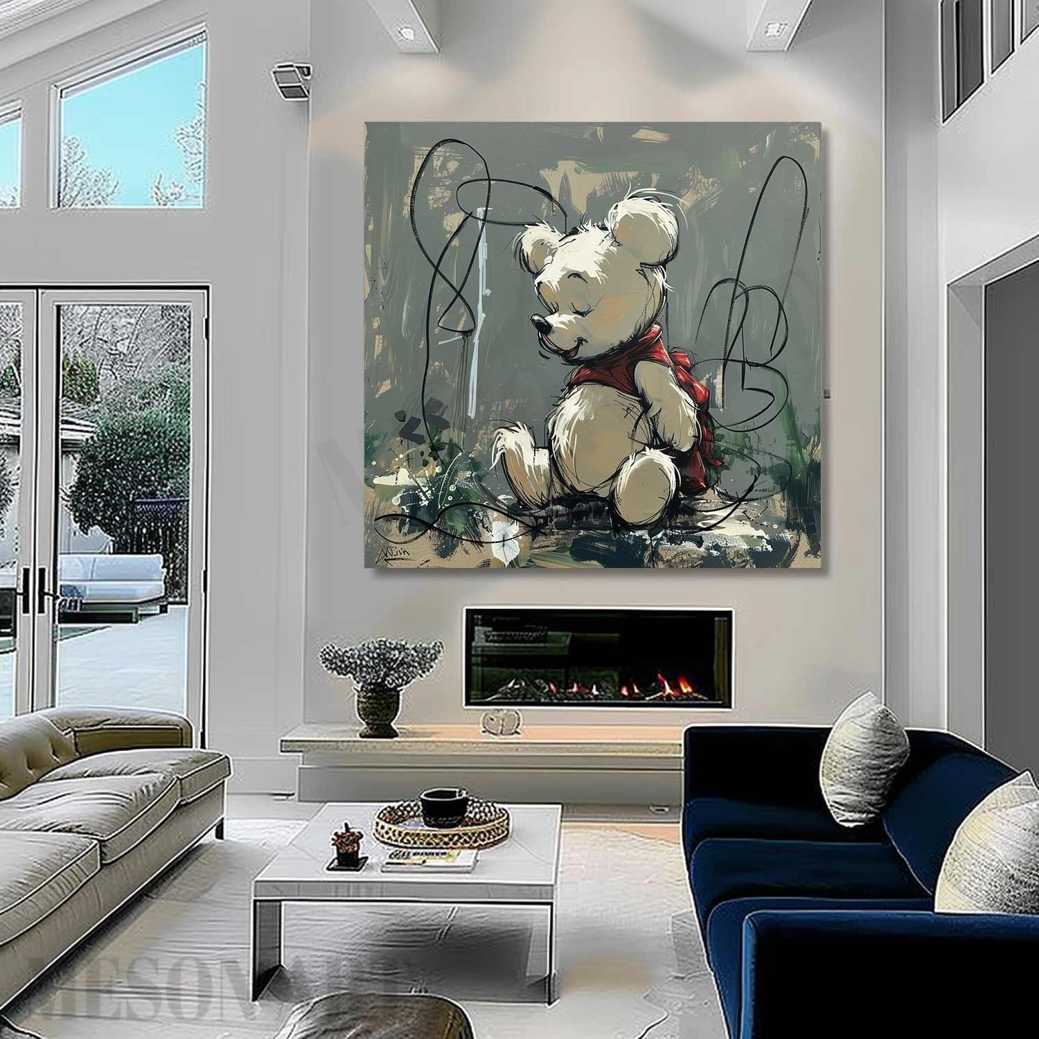 Winnie the Pooh Graffiti Canvas Wall Art Winnie Graffiti Canvas Art for Sale Winnie Paintings