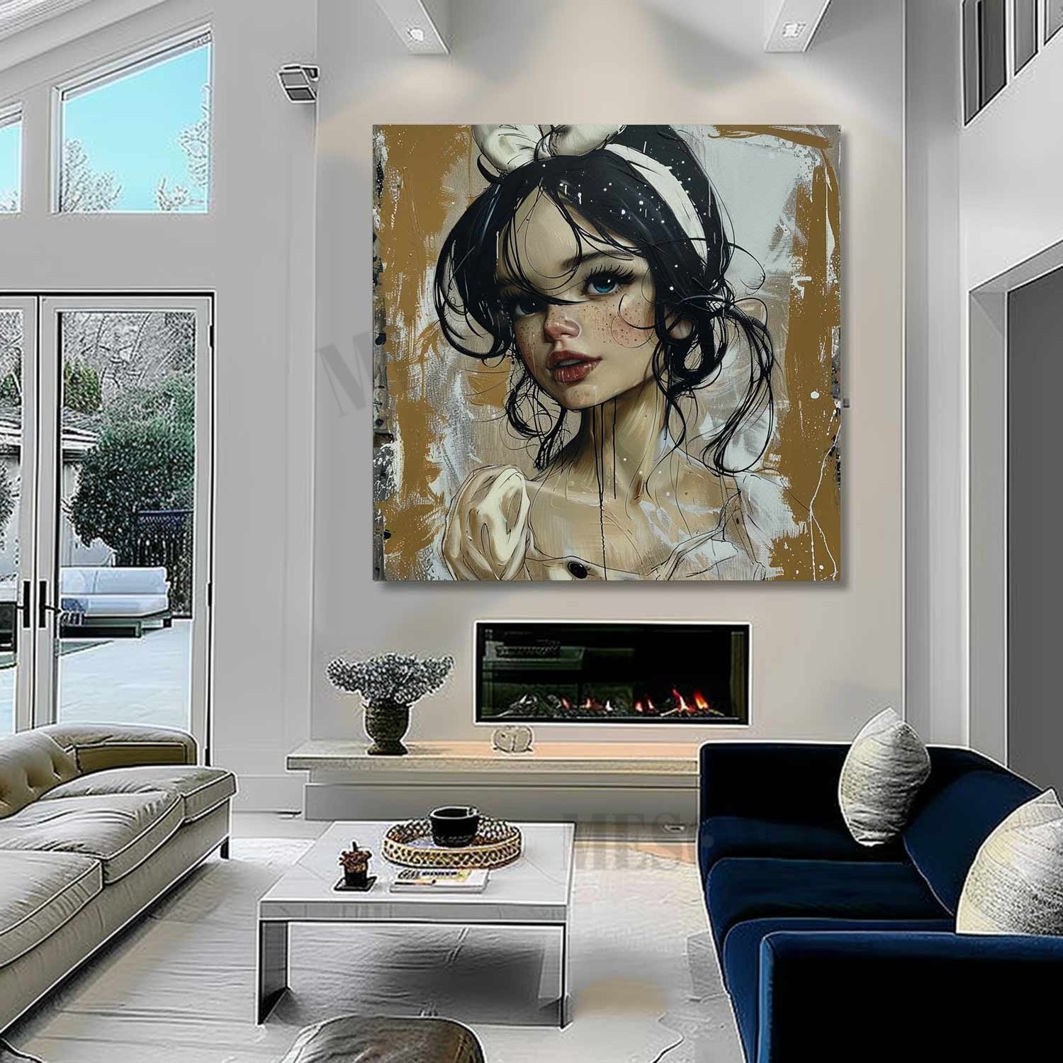 Snow White Pop Canvas Art Snow White Pop Wall Art Snow White Oil Painting Snow White Doodle Art