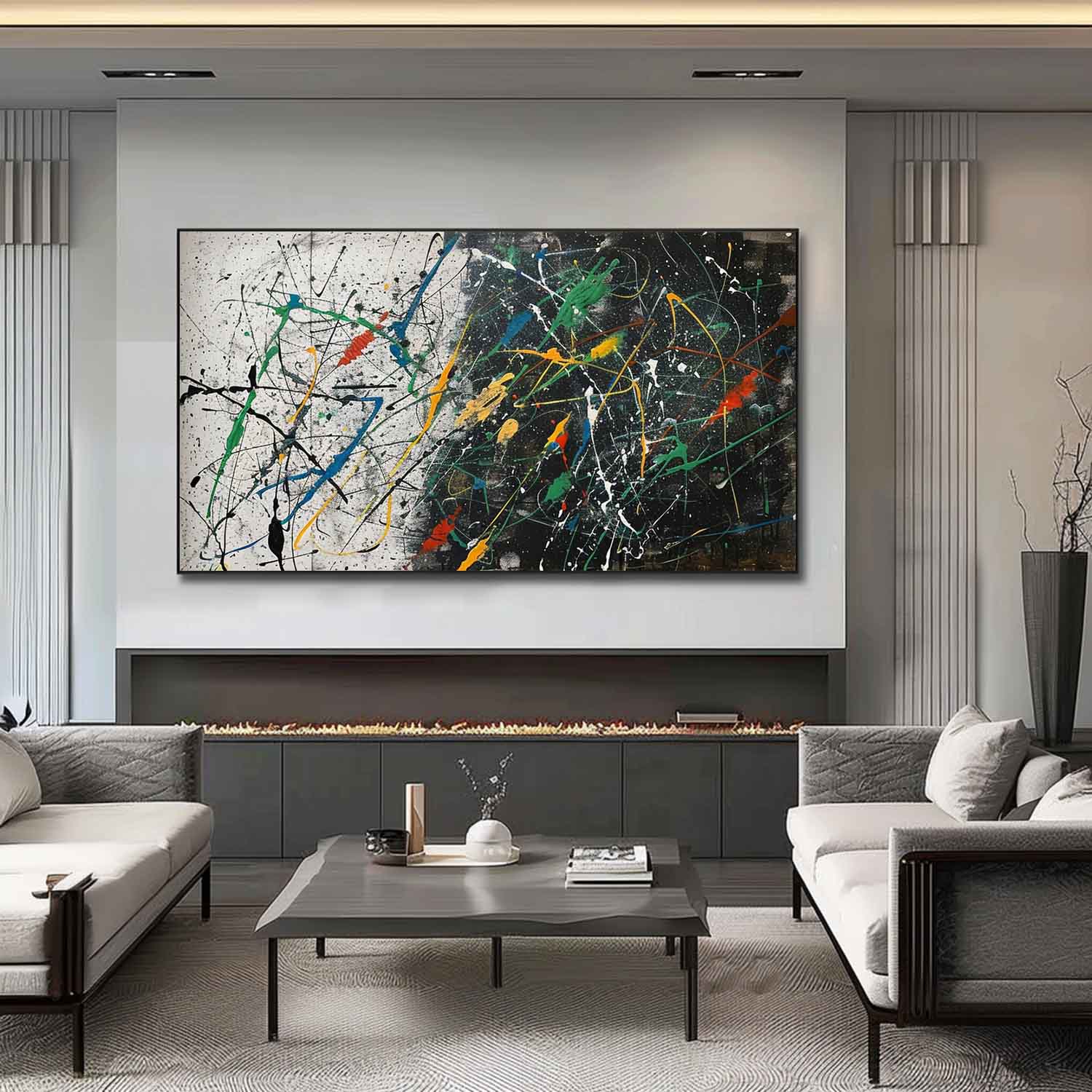 Large Pollock Abstract Canvas Art for Sale Pollock Modern Abstract Oil Paintings