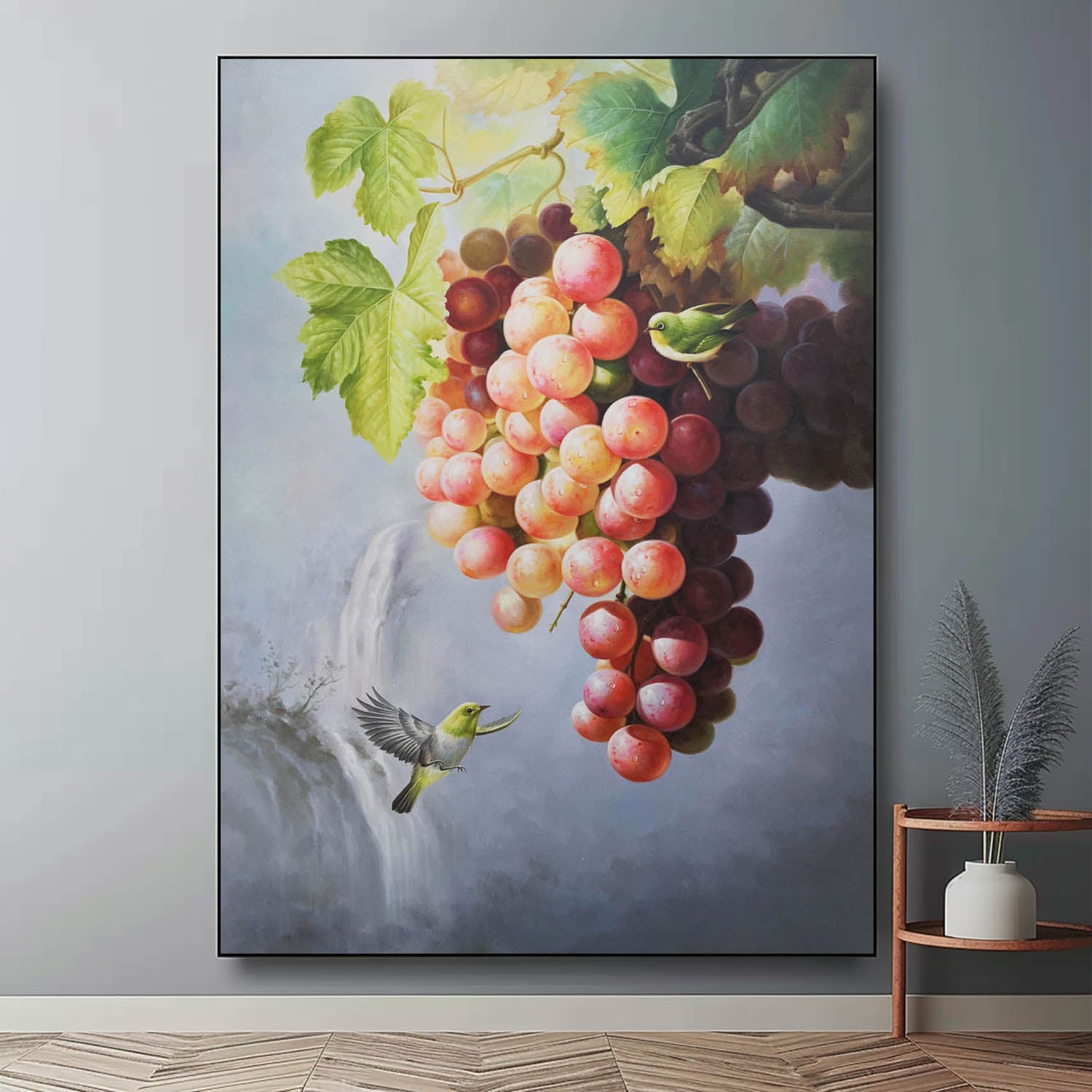 Large Hyperrealistic Grape Oil Painting Realistic Grape Canvas Wall Art Realistic Grape Landscape Art Decoration