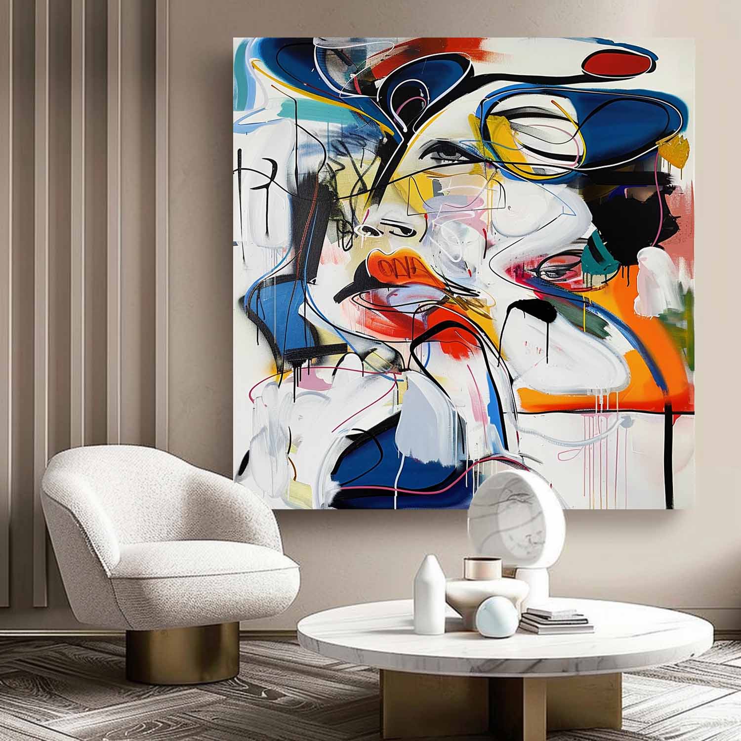 Colorful Abstract Pop Art for Sale Cool Graffiti Street Canvas Wall Art American Modern Graffiti Artist